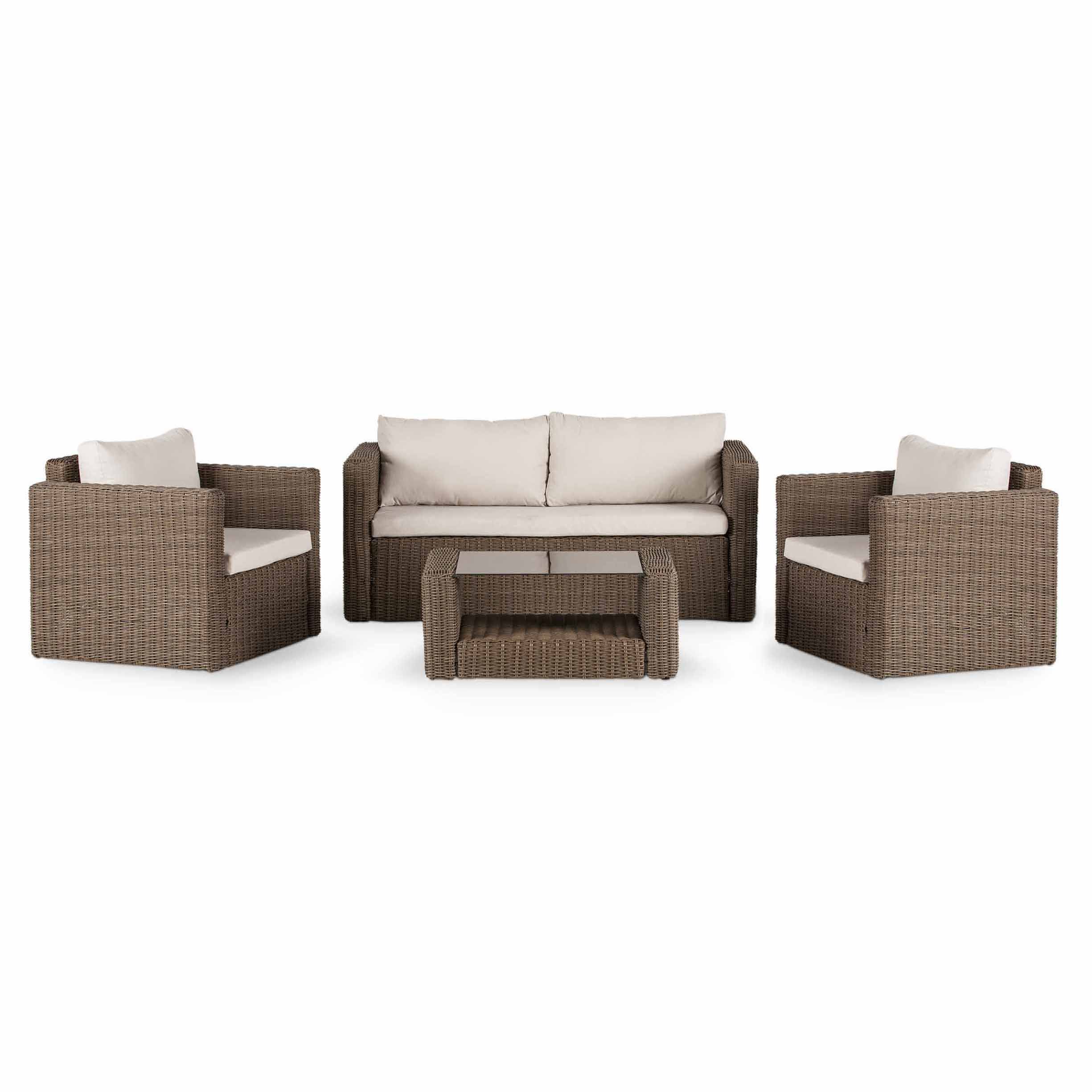 Soron Rattan 4 seater Coffee set | Departments | DIY at B&Q