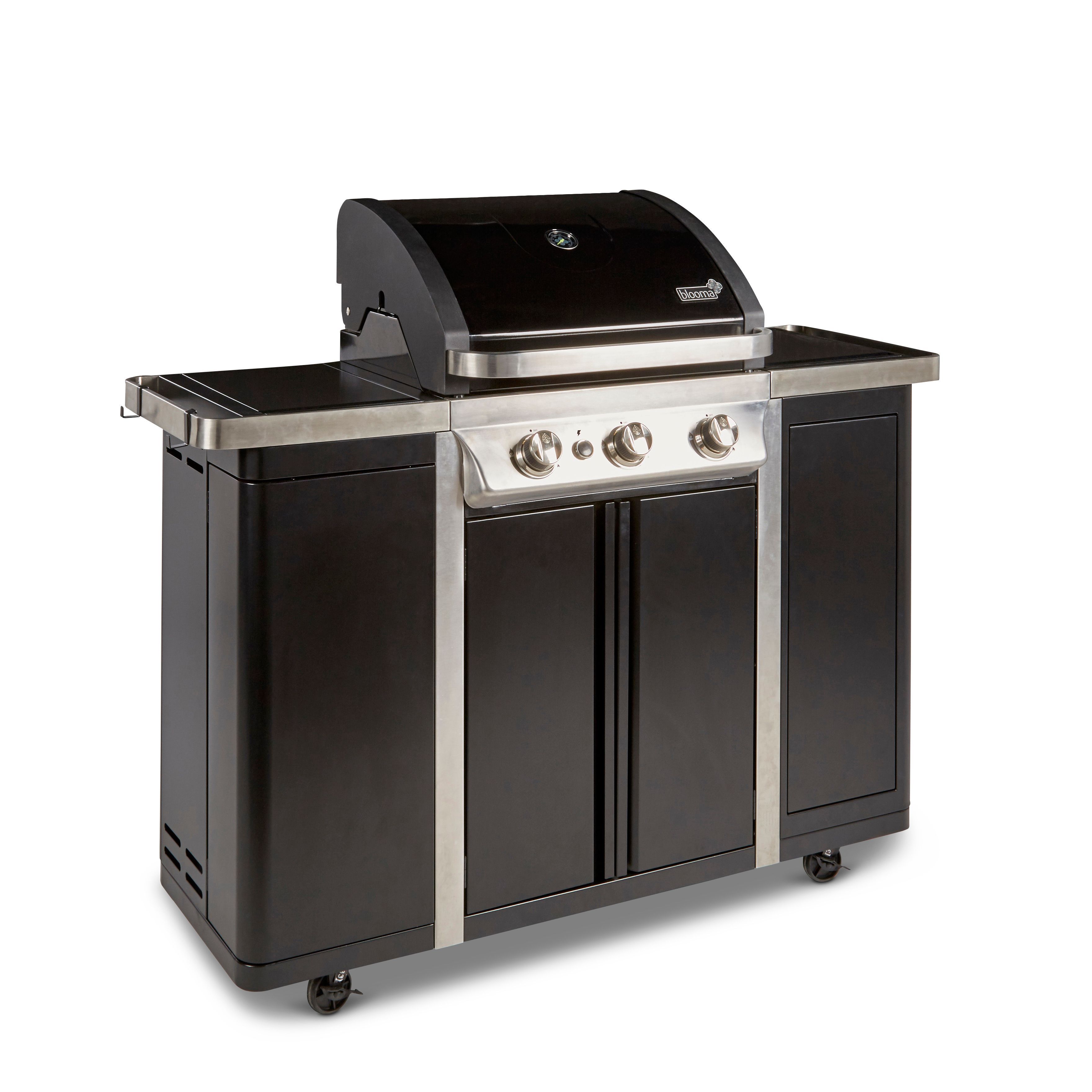 Blooma Camden 350 3 Burner Gas Barbecue With Side Burner | Departments ...