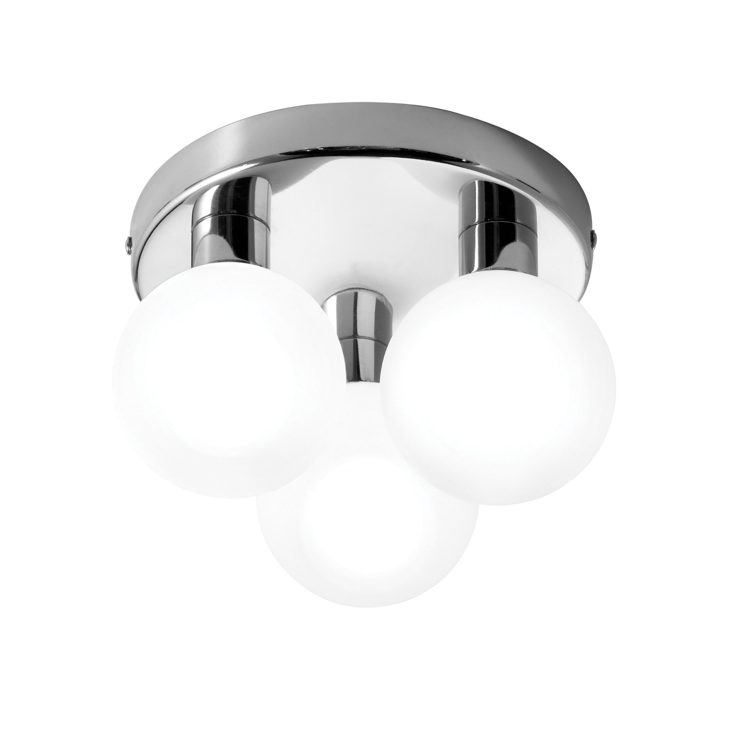 Lagoon Chrome effect 3 Lamp Bathroom ceiling light | Departments