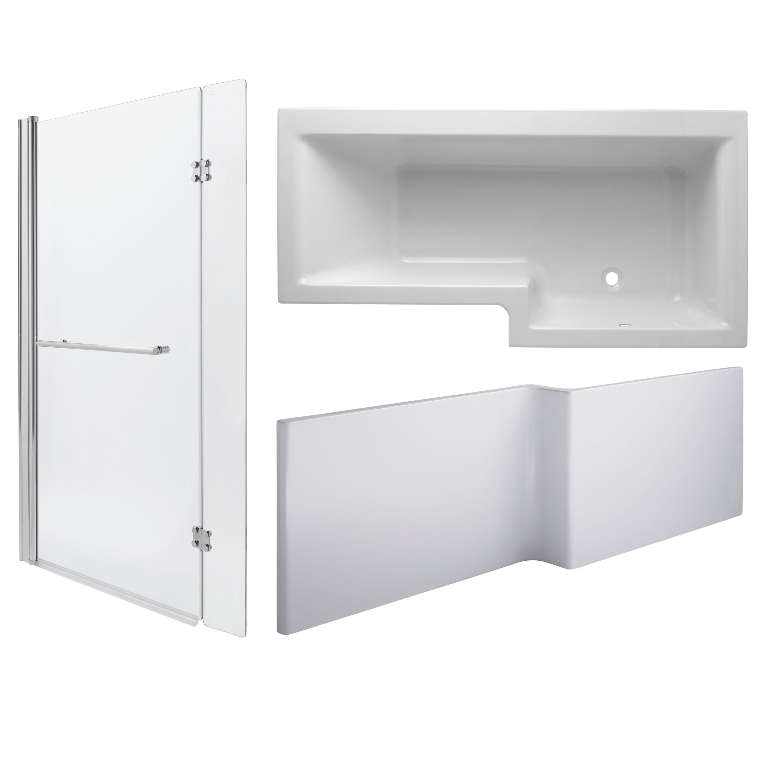 Cooke Lewis Adelphi L Shaped Shower Bath Panel Screen 12 Jet