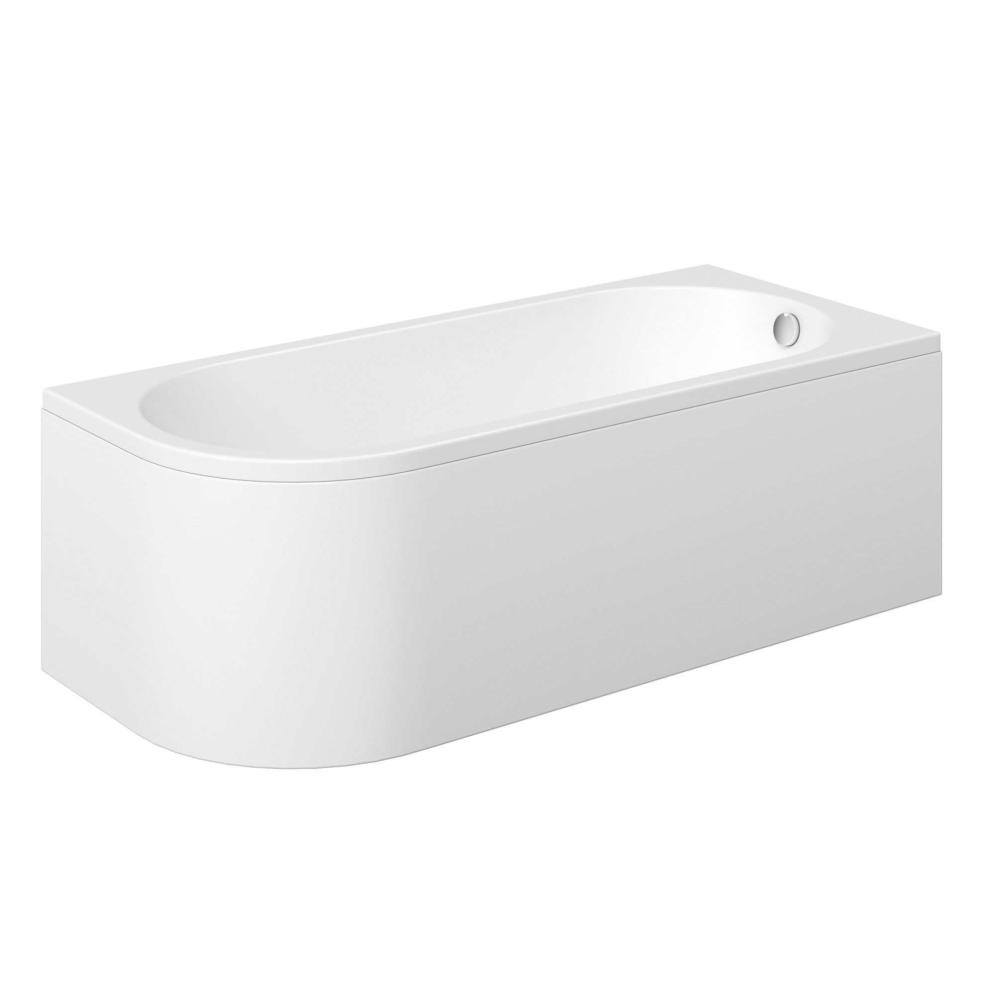 Cooke & Lewis JCurved J curved RH bath with panel (L)1700mm (W)750mm