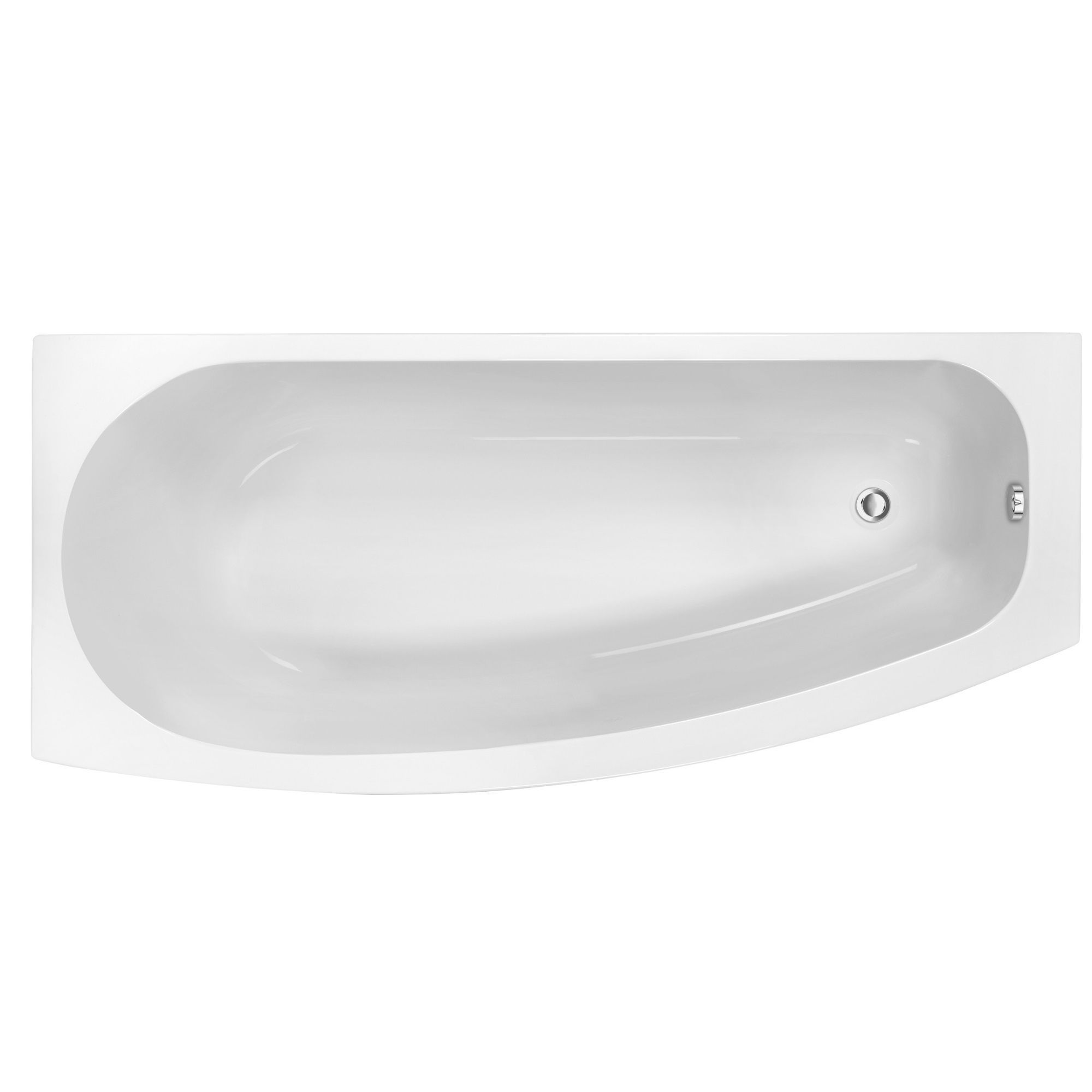 Cooke Lewis Spacesaver Lh Acrylic Shaped Shower Bath L 1690mm