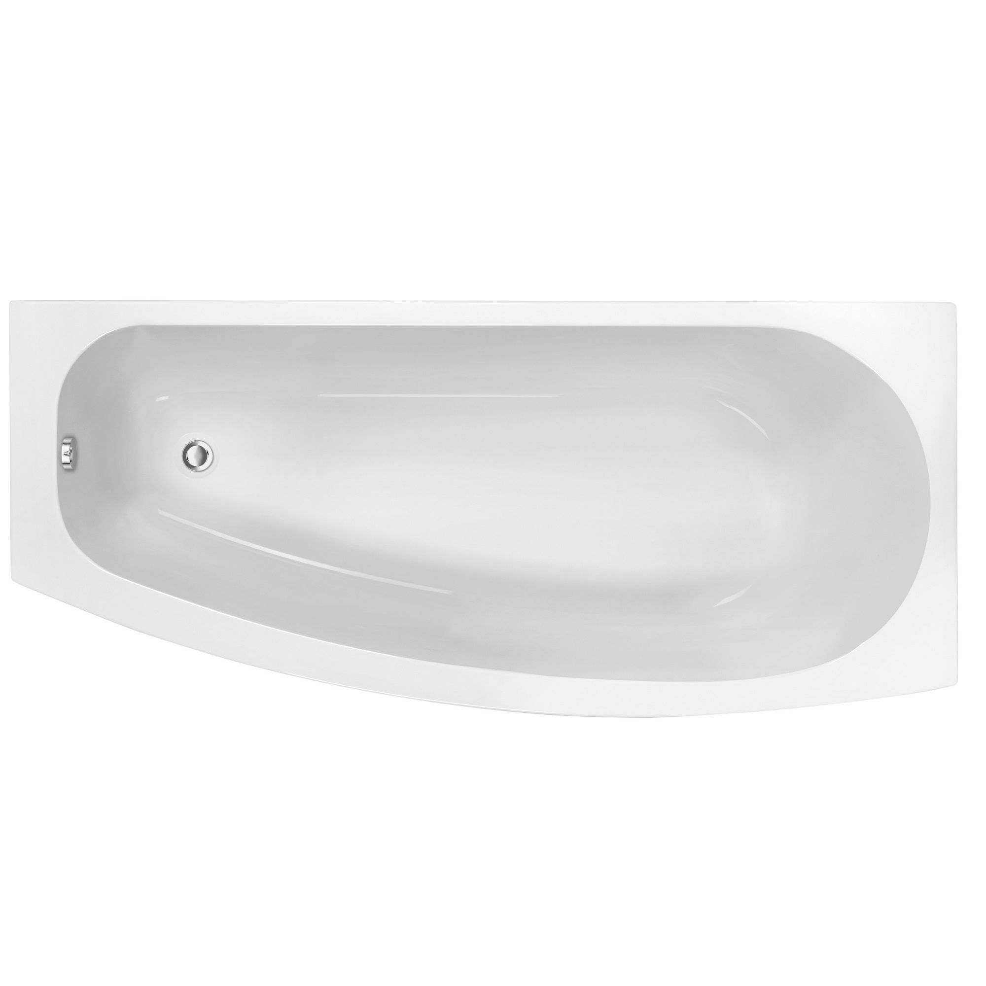 Cooke Lewis Spacesaver Rh Acrylic Shaped Shower Bath L 1690mm