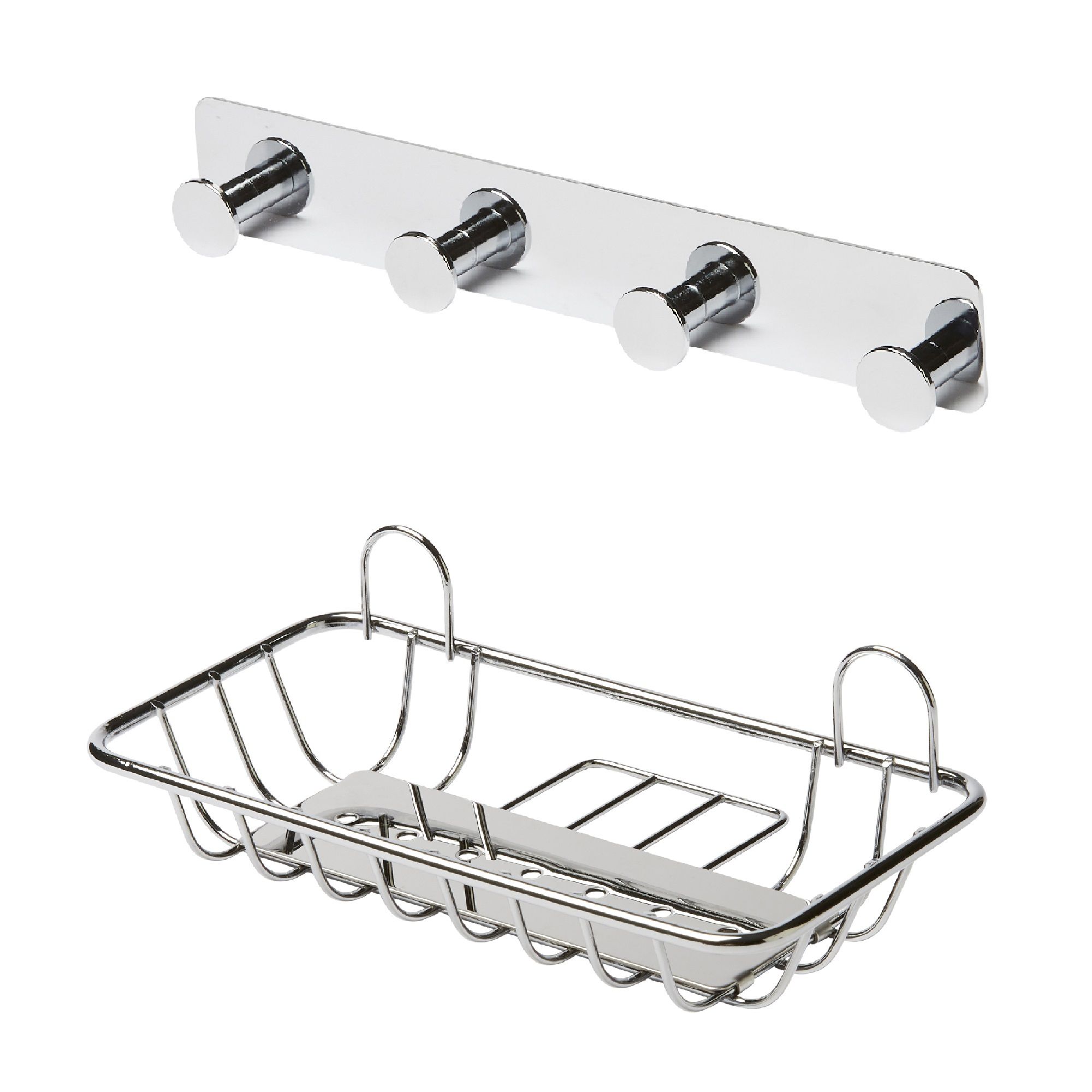 GoodHome Koros Chrome plated Steel Soap dish & hook Departments DIY