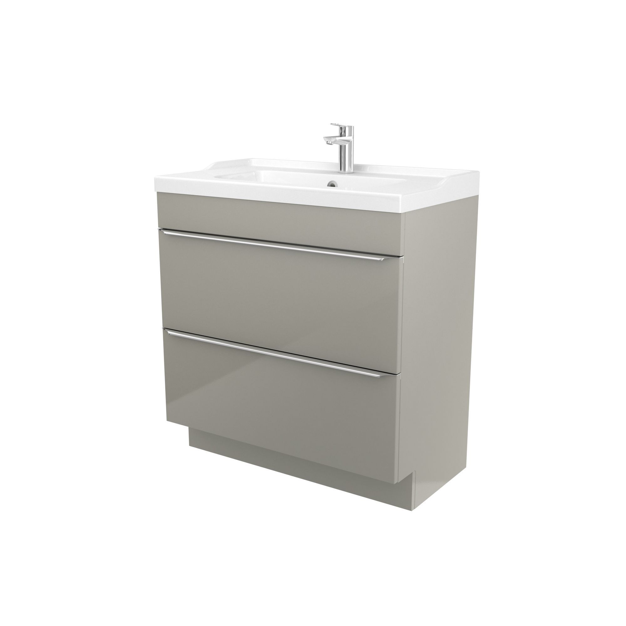 GoodHome Imandra Taupe Vanity unit & basin, (W)804mm Departments DIY at B&Q