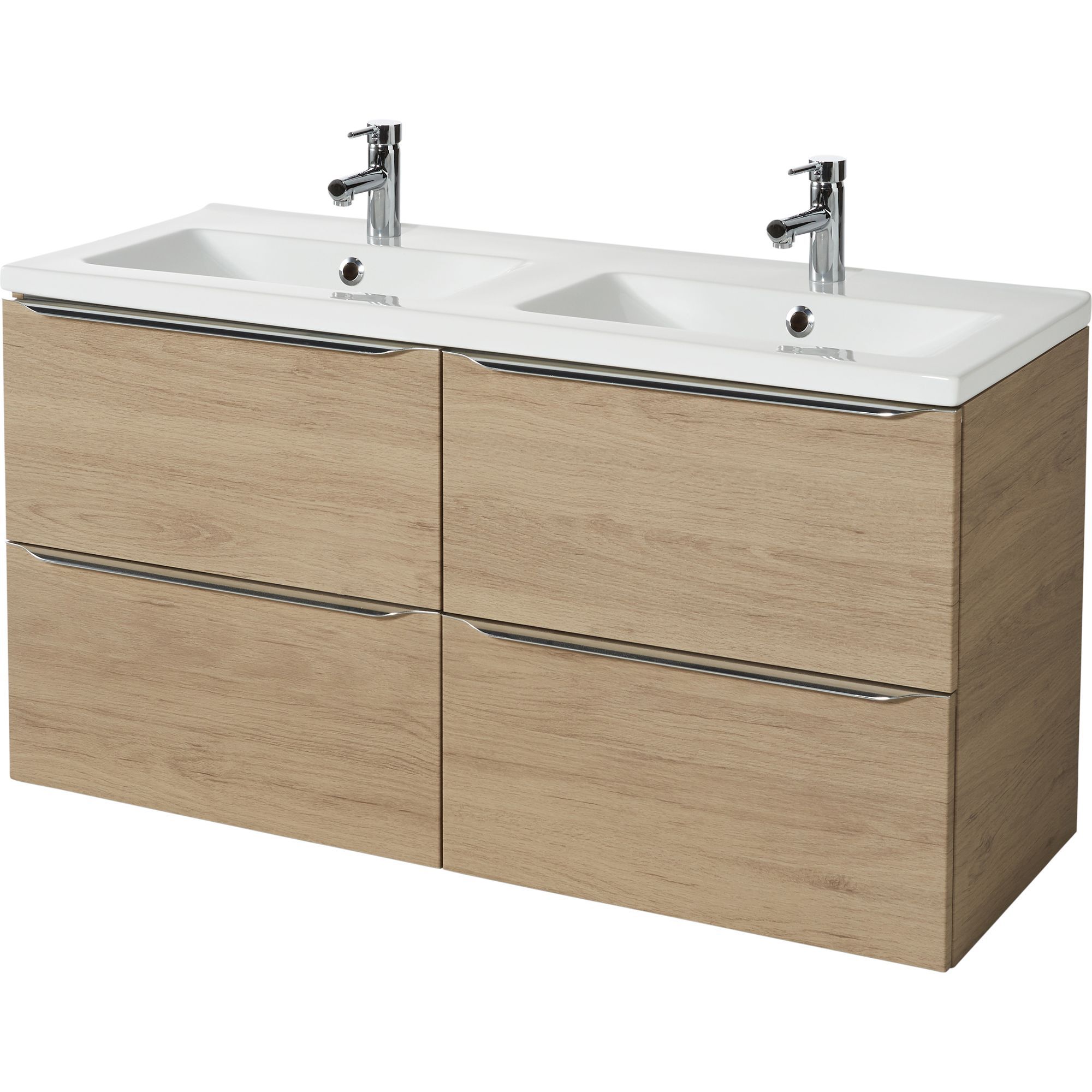 GoodHome Imandra Oak Effect Vanity Unit & Basin, (W)1204mm ...