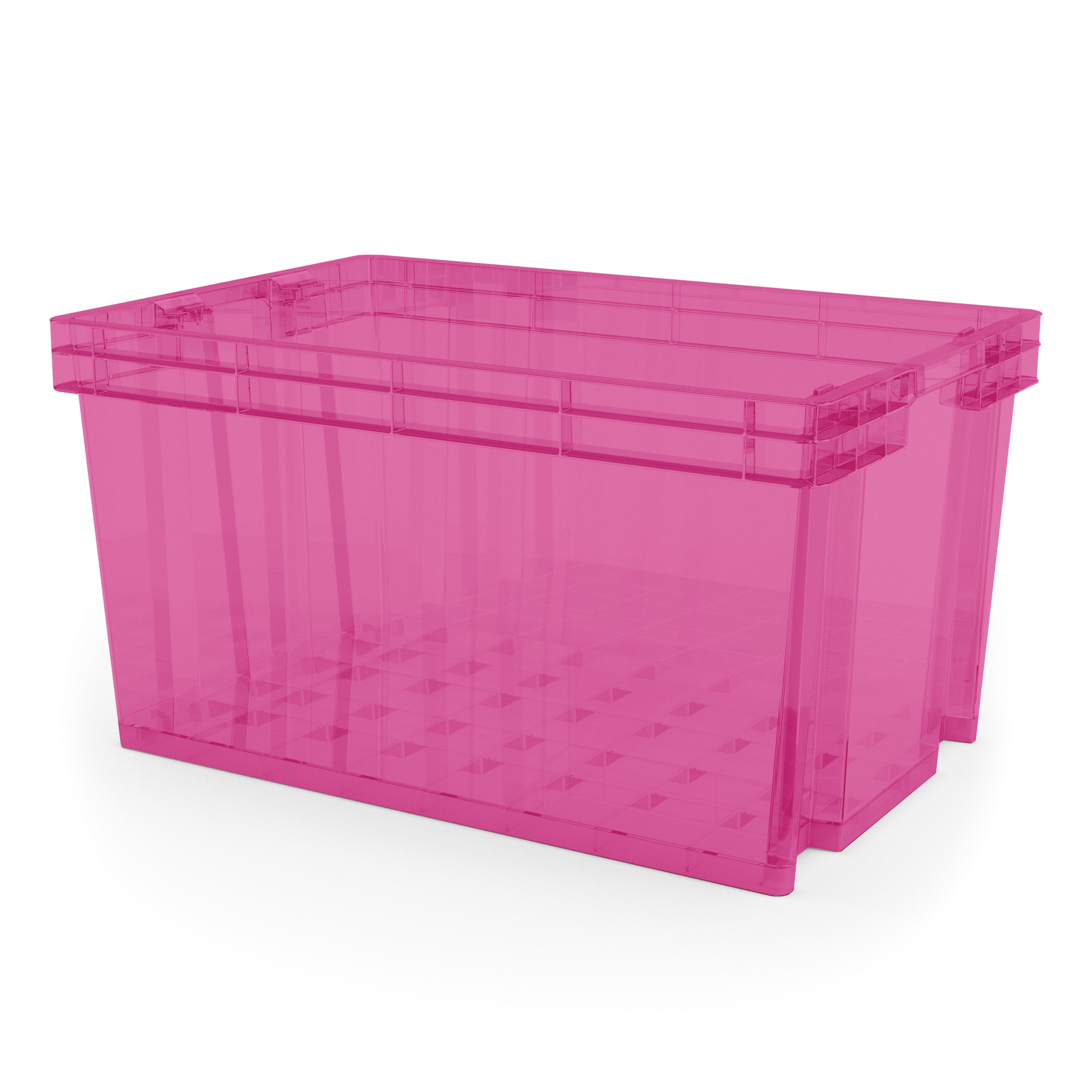 Xago Heavy duty Fuchsia 51L Plastic Large Stackable Storage box