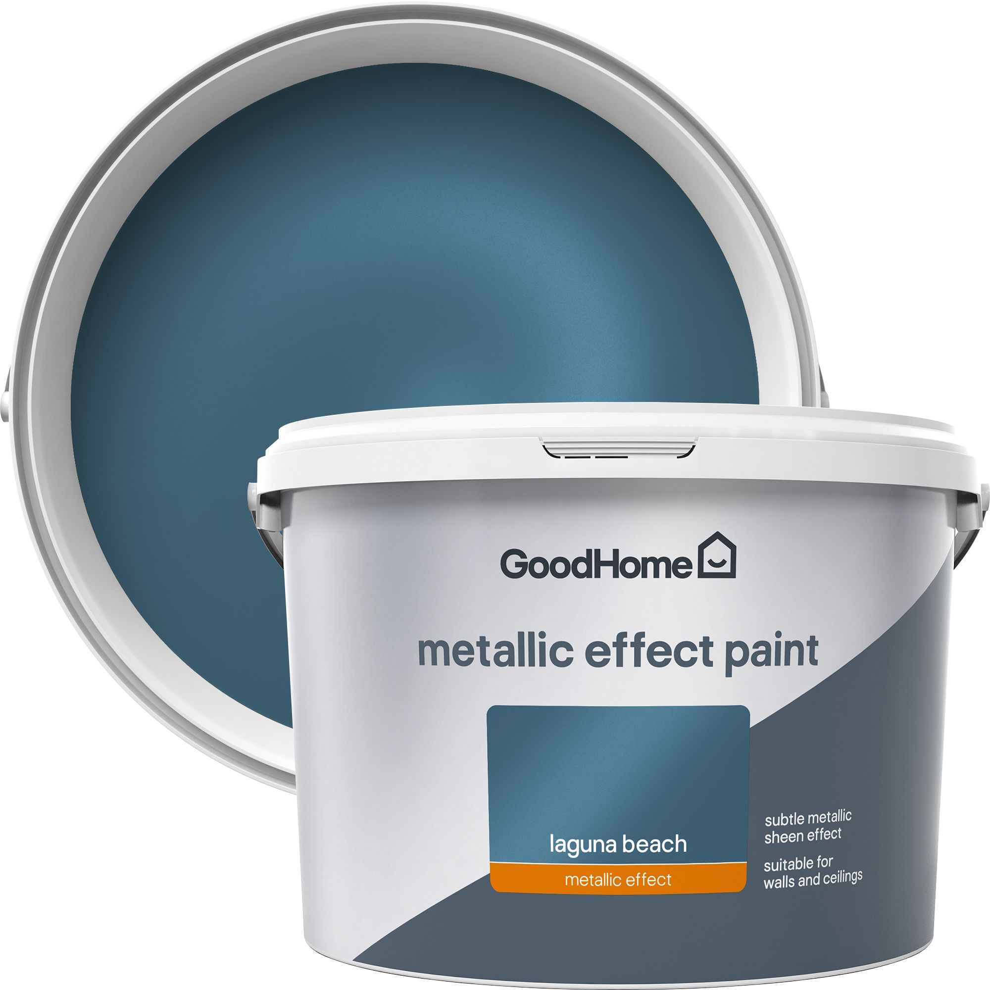 Goodhome Feature Wall Laguna Beach Metallic Effect Emulsion Paint 2l Departments Diy At B Q