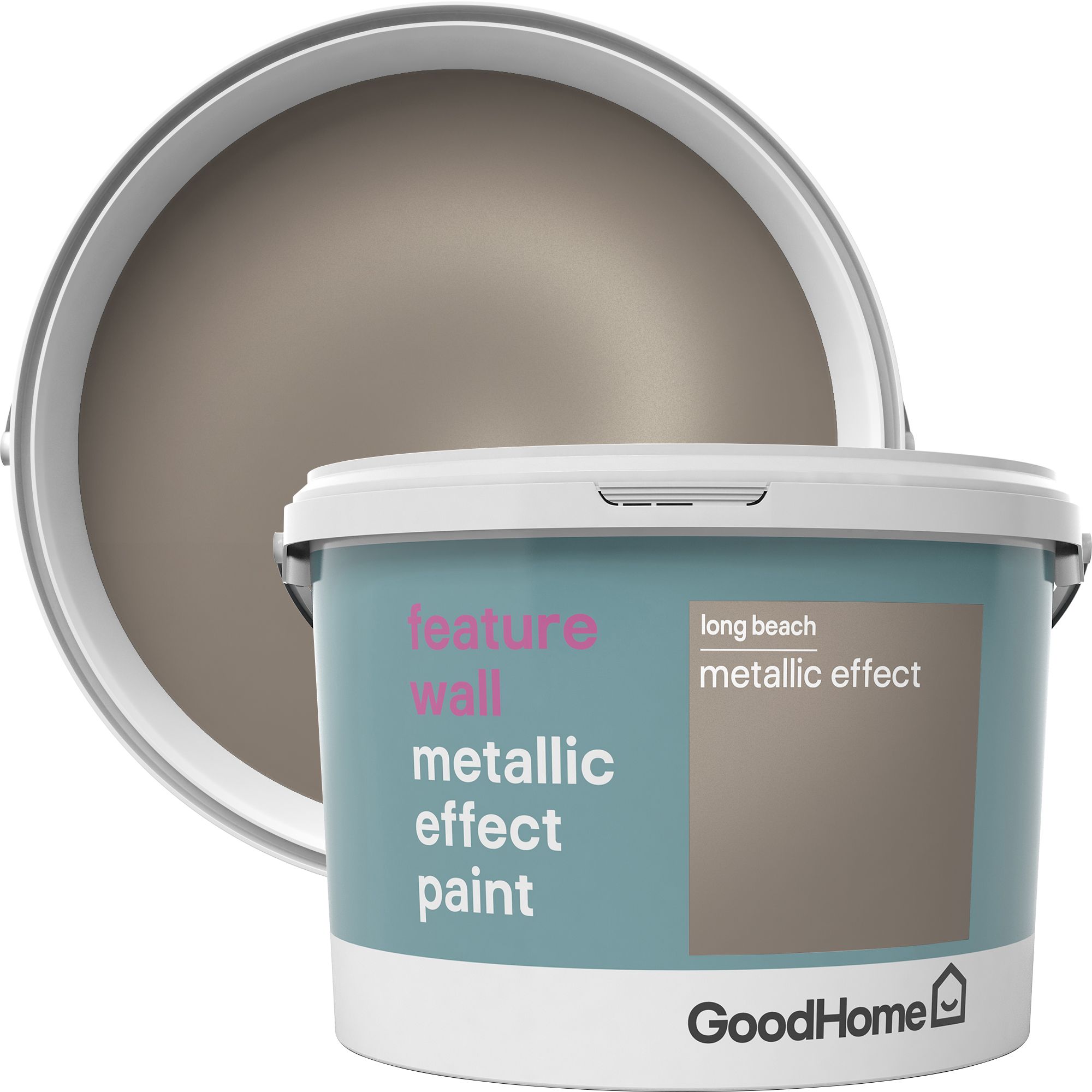 Goodhome Feature Wall Long Beach Metallic Effect Emulsion Paint