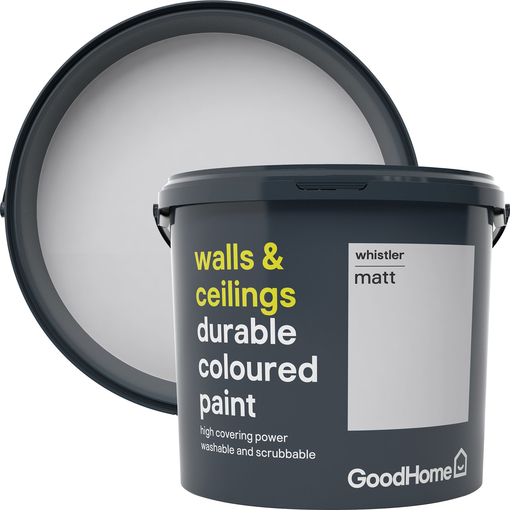 GoodHome Durable Whistler Matt Emulsion paint, 5L Departments DIY