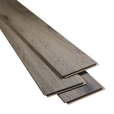 GoodHome Strood Grey Oak Effect Laminate Flooring Sample