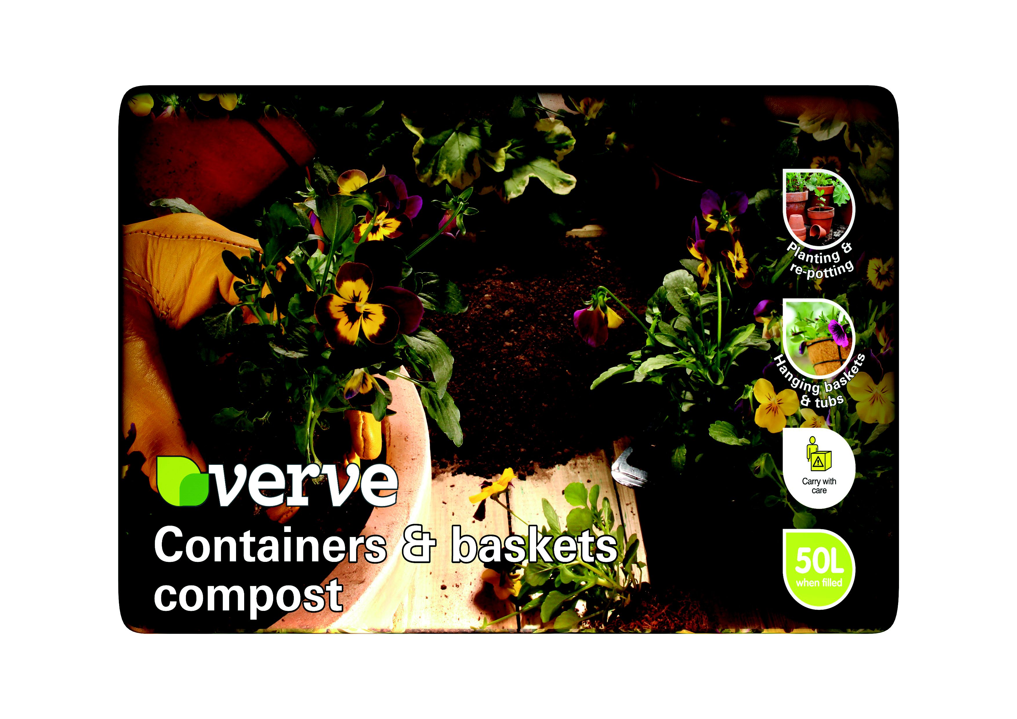Verve Enriched Pots, planters & hanging baskets Compost 50L