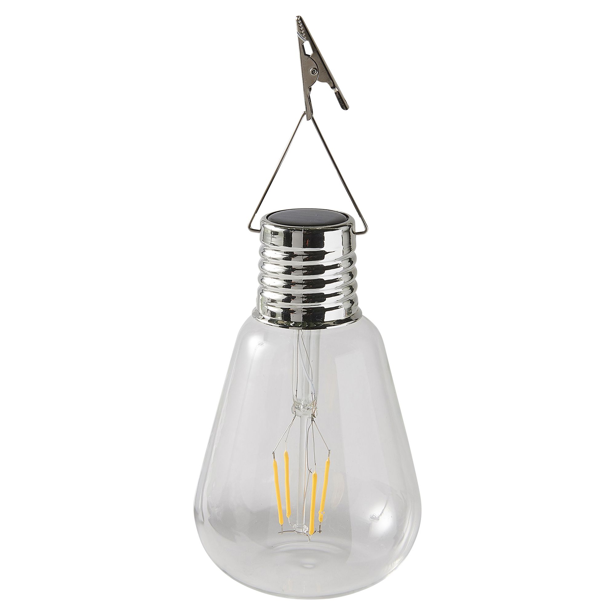 Clear Bulb Solar-powered LED External Hanging light | Departments | DIY ...