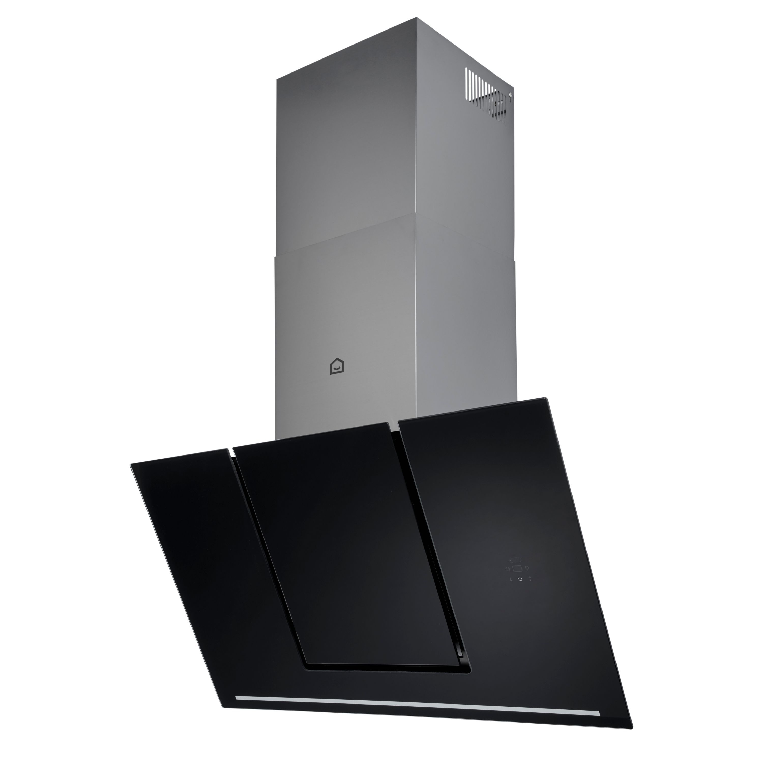 angled glass cooker hood 90cm