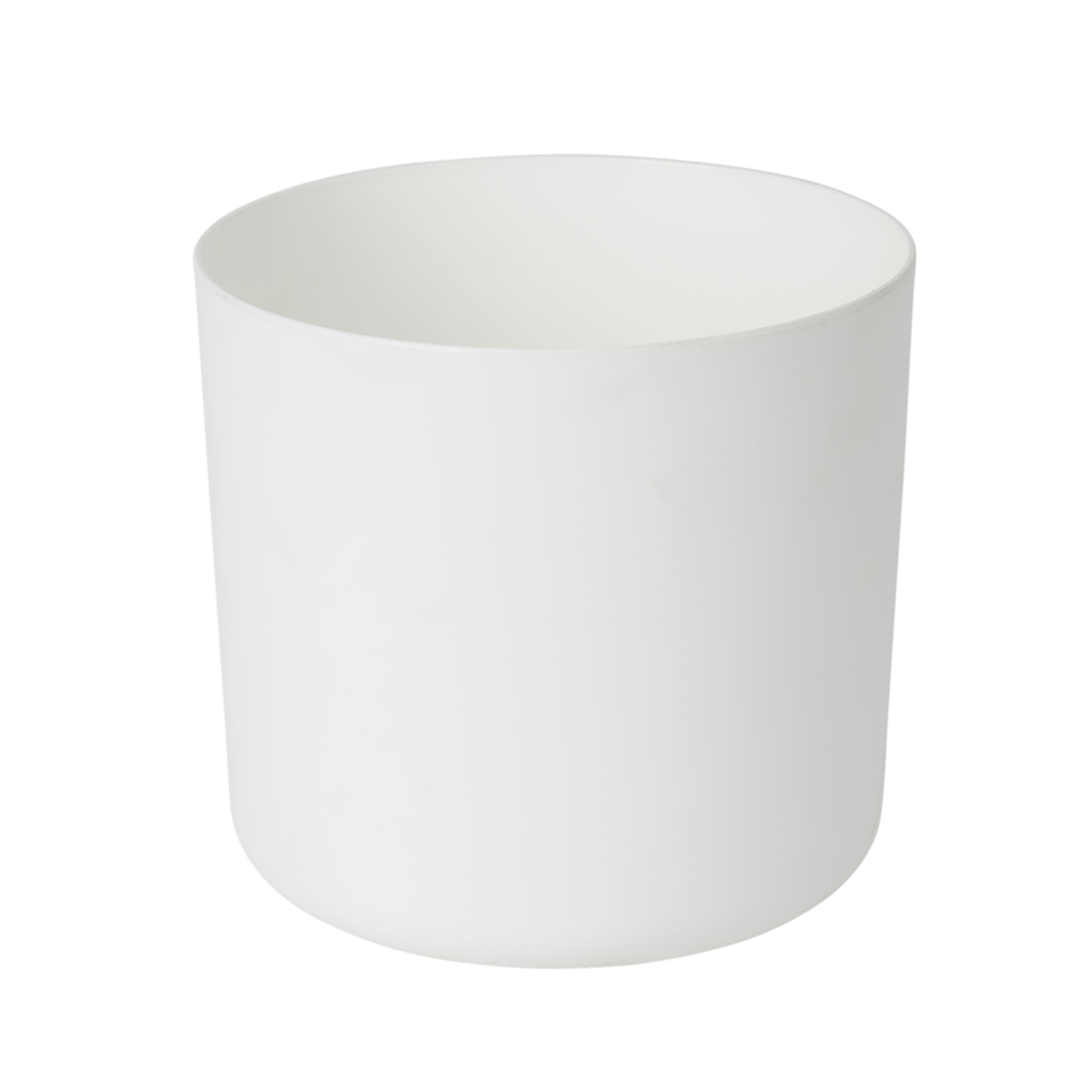 White Plastic Plant pot (Dia)17.6cm | Departments | DIY at B&Q