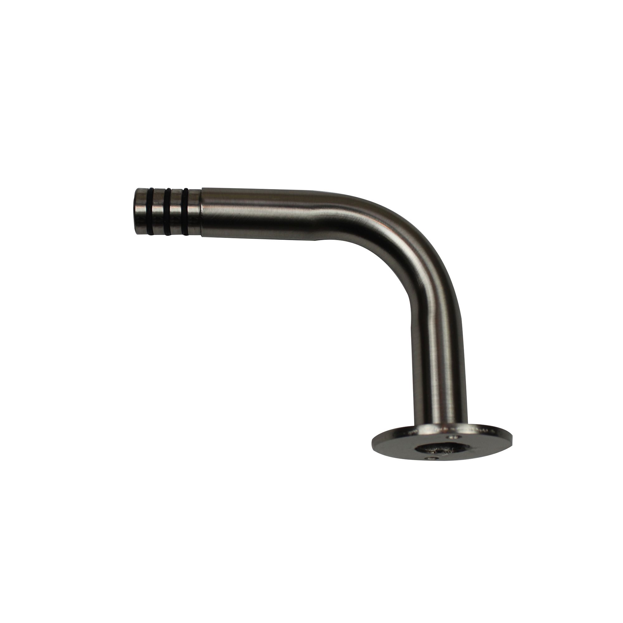 GoodHome Athens Brushed nickel effect Metal Round Curtain pole angle