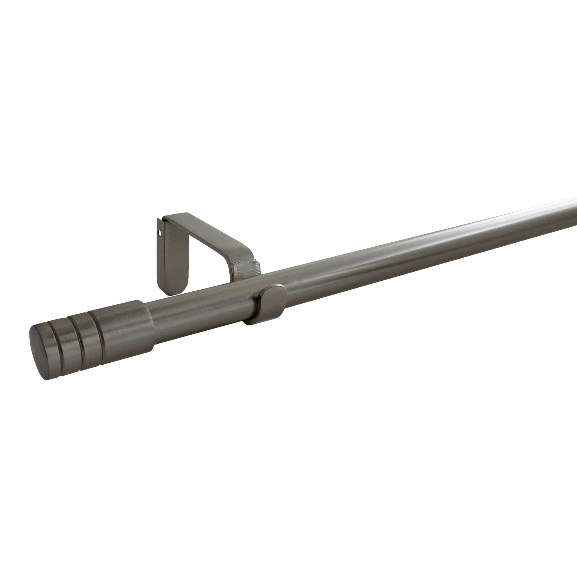 GoodHome Athens Brushed nickel effect Extendable Curtain pole Set, (L