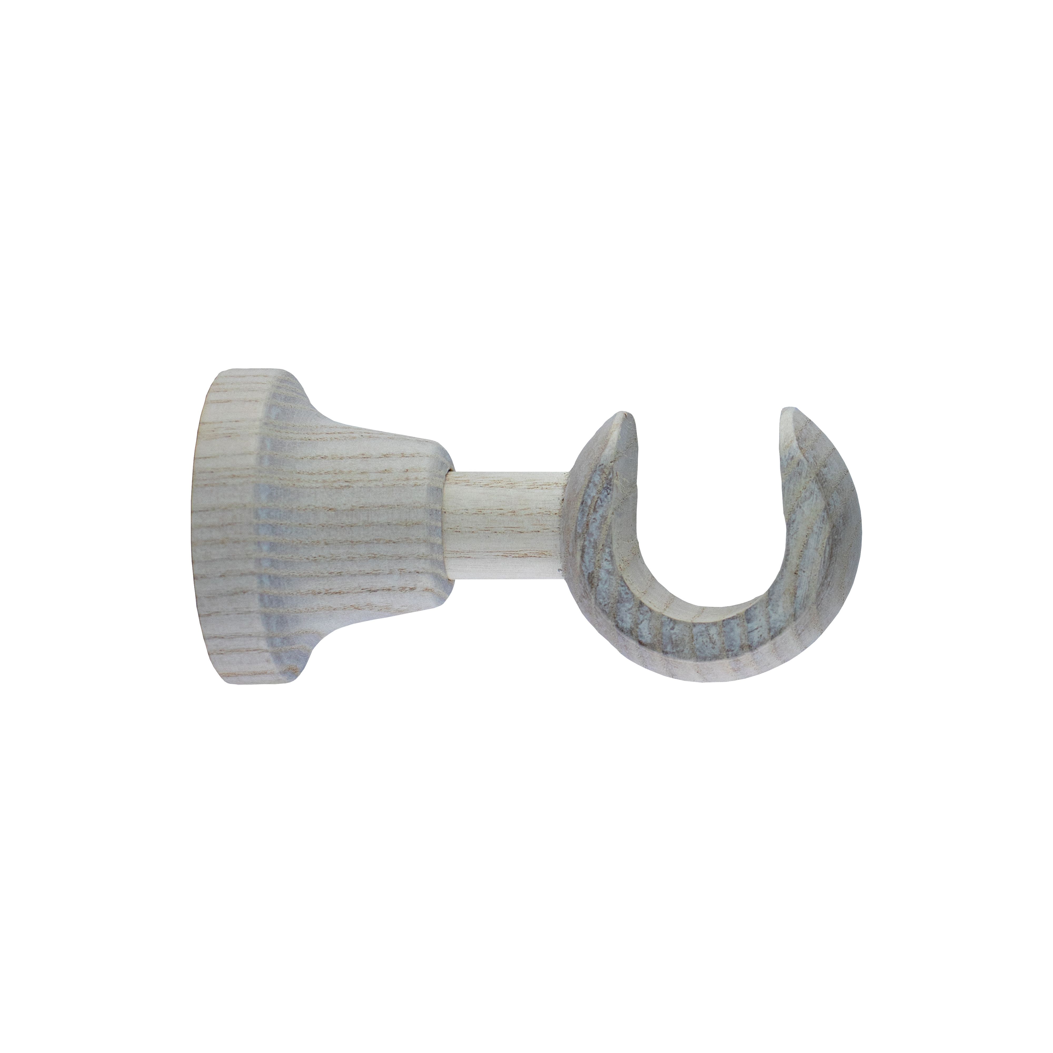 Goodhome Chalki White Wood Short Curtain Pole Bracket Dia 28mm