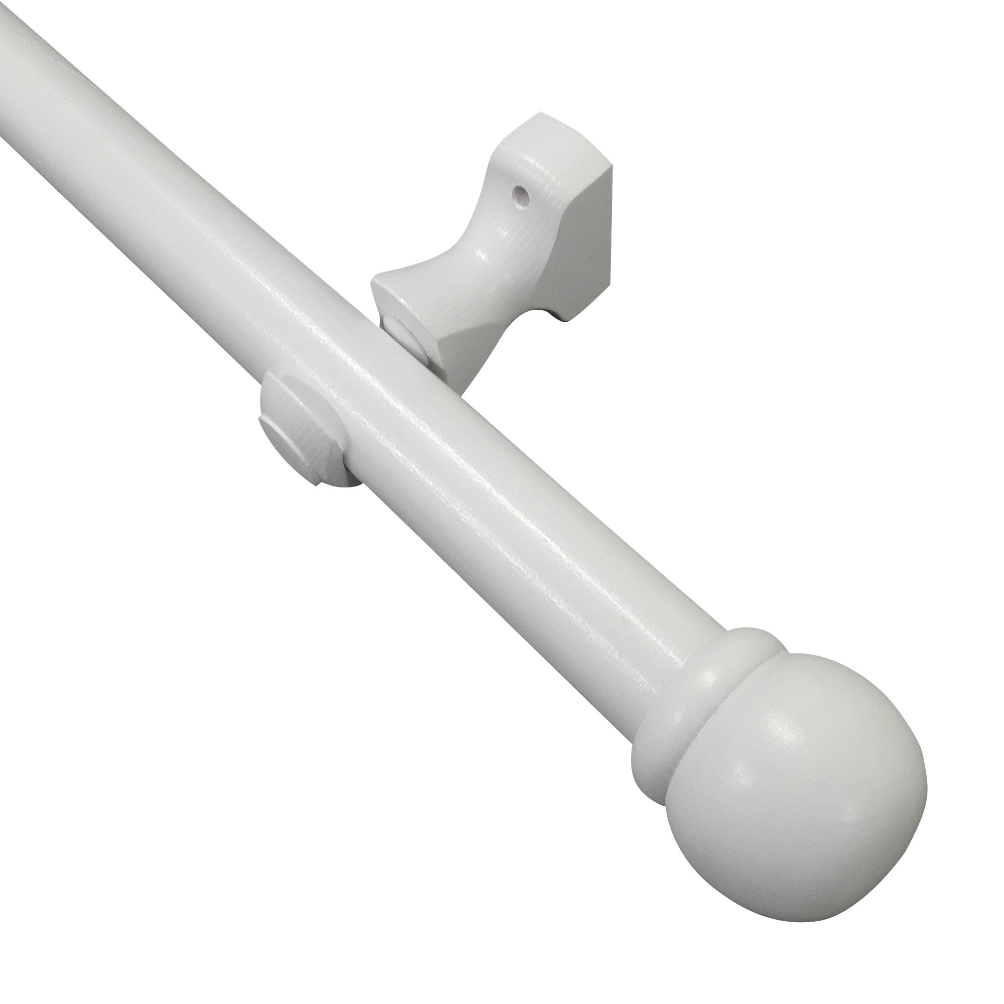 White Fixed Curtain pole Set, (L)2000mm2000mm Departments DIY at B&Q