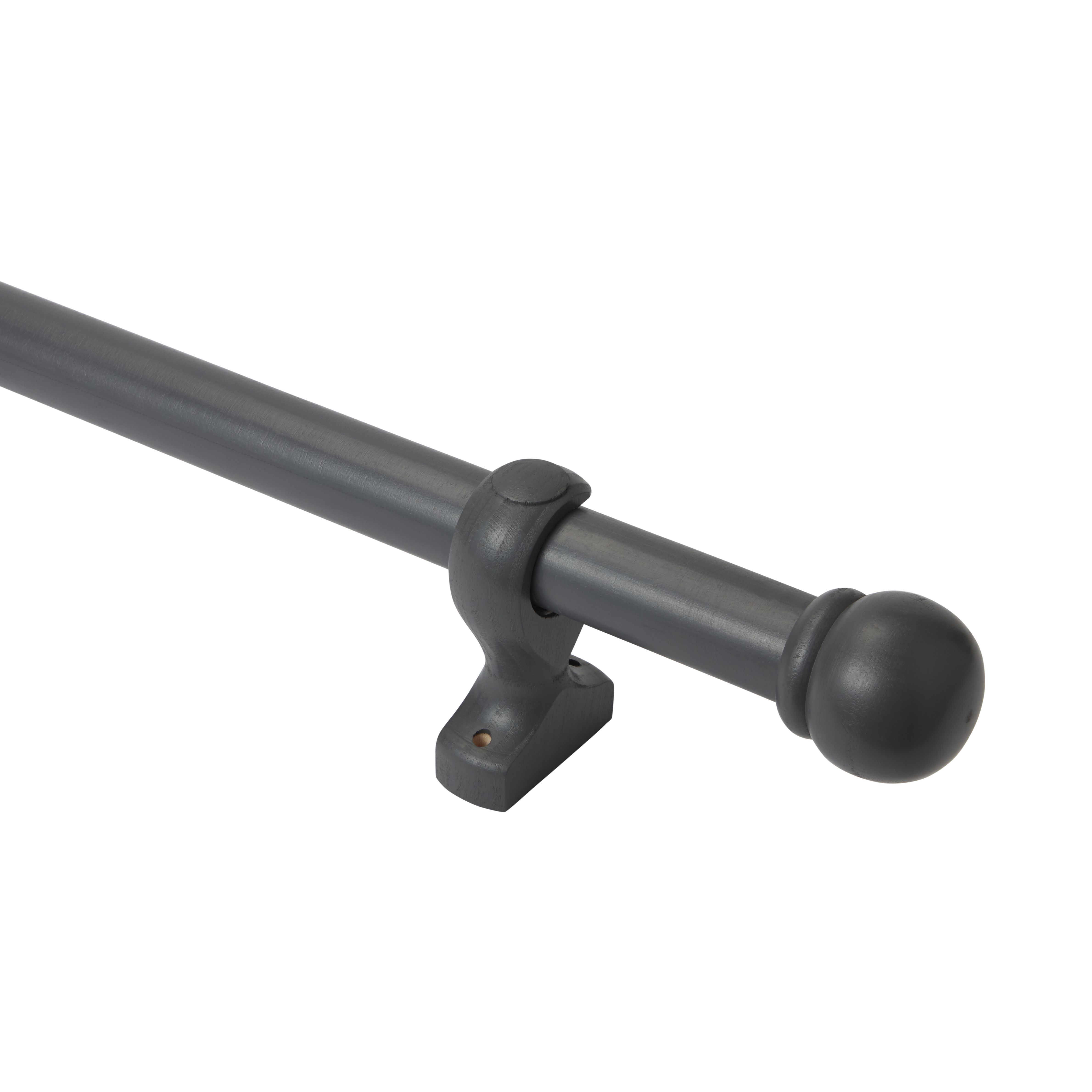 Grey Fixed Curtain pole Set, (L)2000mm-2000mm | Departments | DIY at B&Q