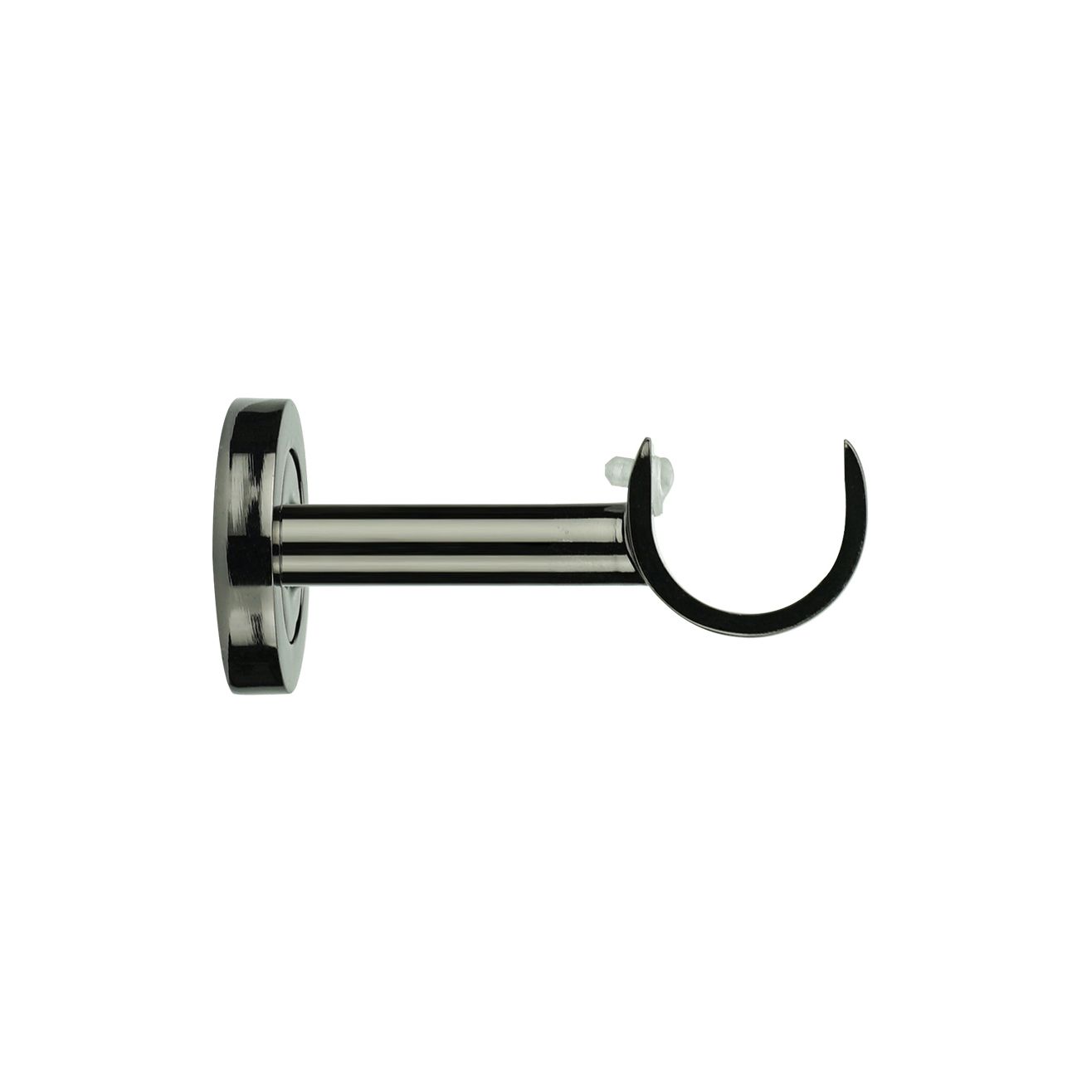 GoodHome Kimlos Black Nickel effect Metal Short Curtain pole bracket