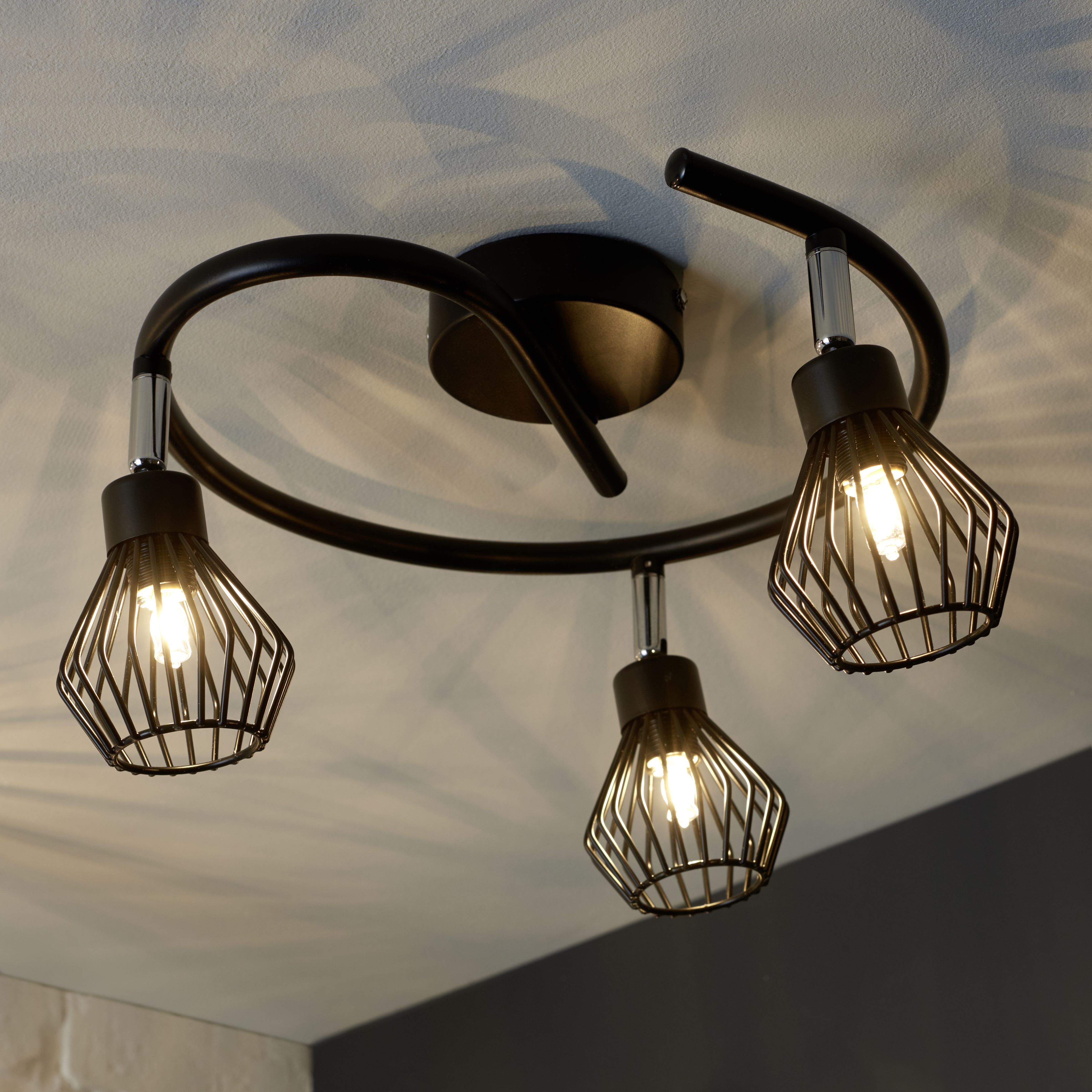 Akiak Matt Black Mainspowered 3 lamp Spotlight Departments DIY at B&Q