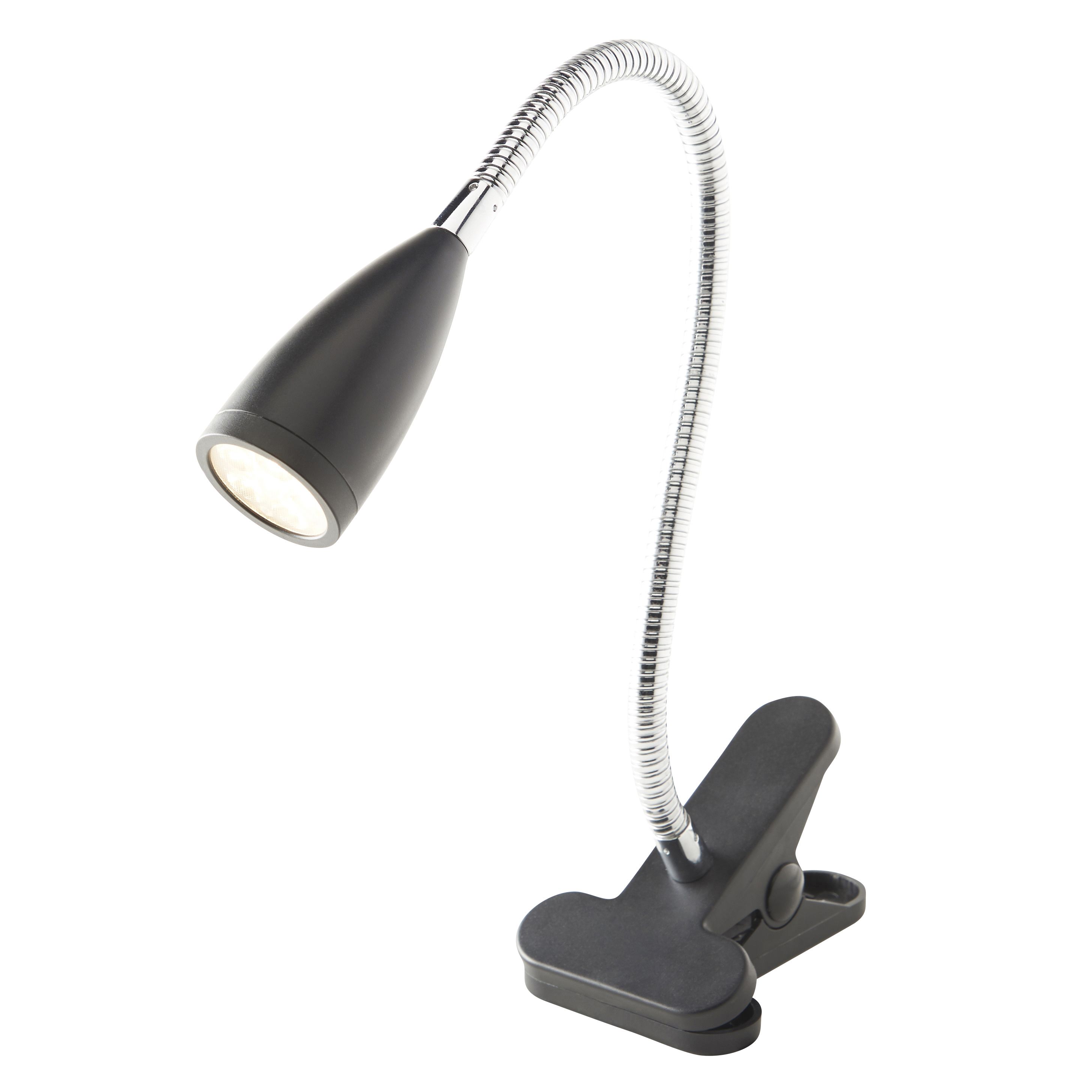 Colours Kulm Matt Black LED Clipon desk lamp Departments DIY at B&Q