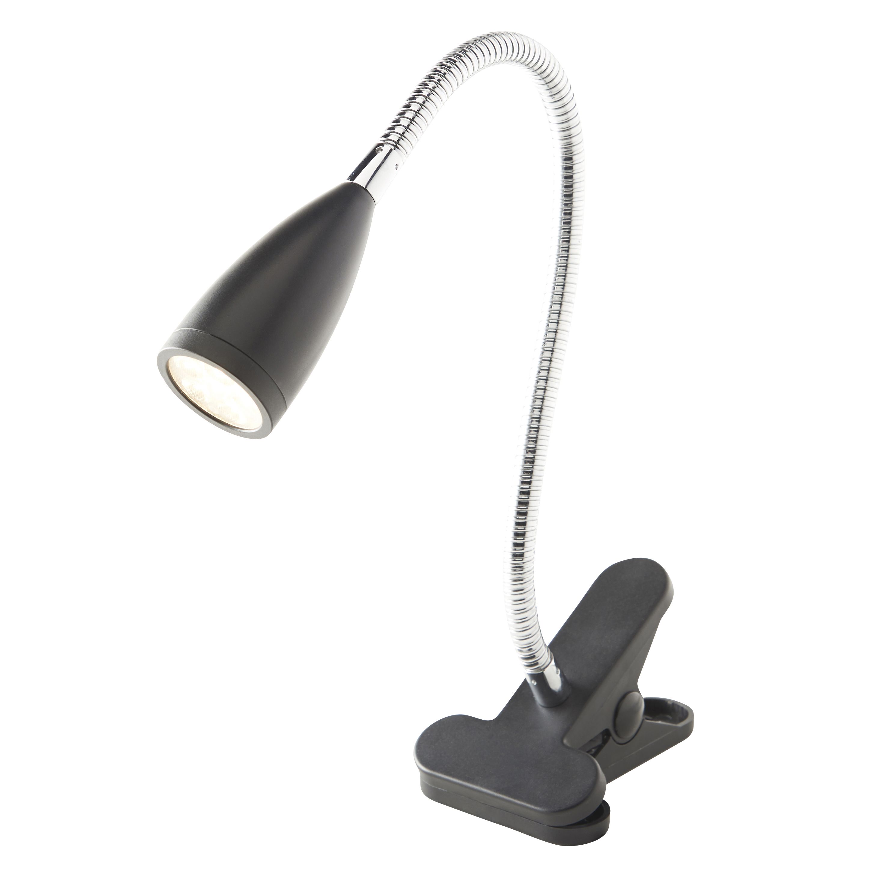 Colours Kulm Matt Black LED Clip-on Desk Lamp | Departments | DIY At B&Q