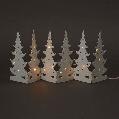 Led White Freestanding Folding Trees