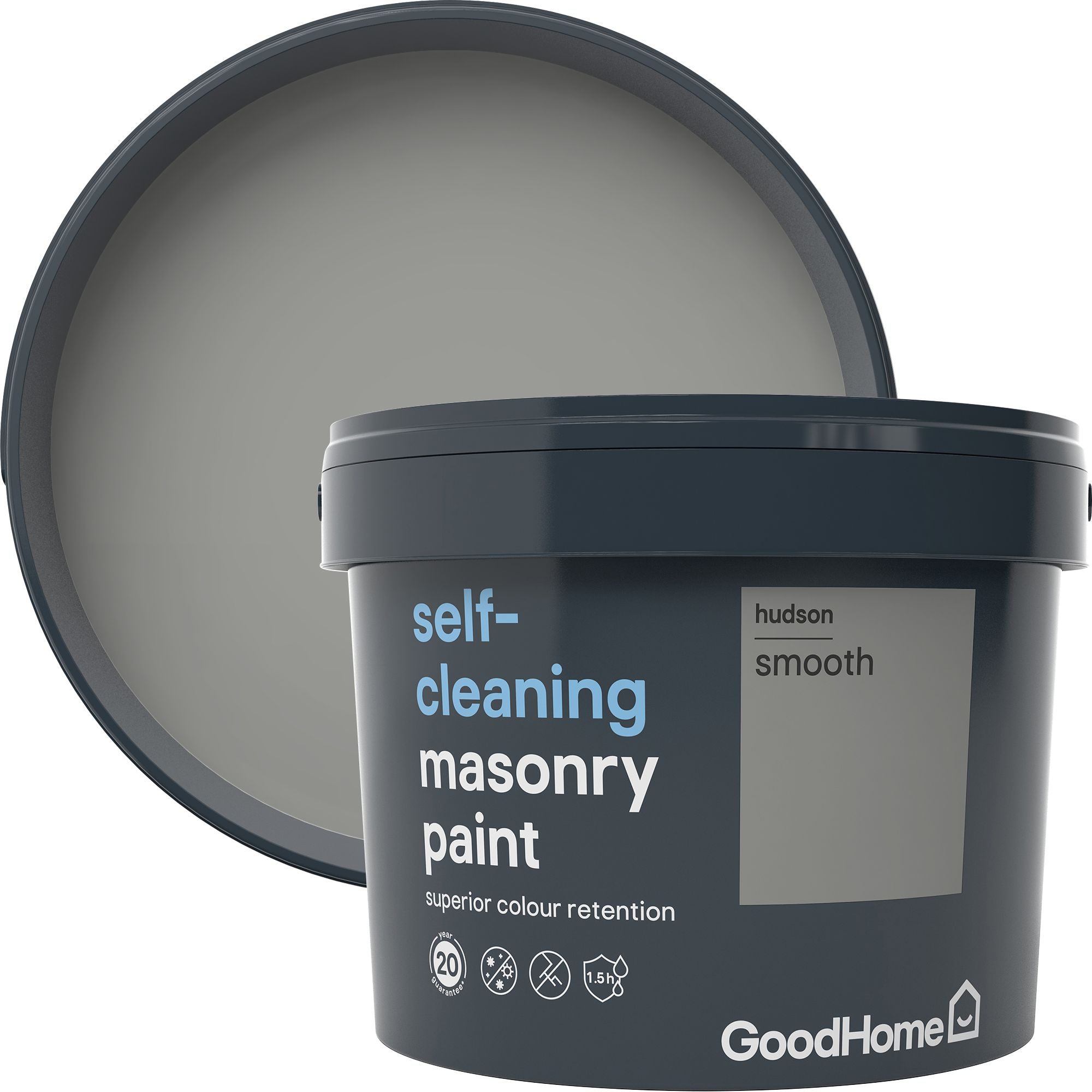 GoodHome Selfcleaning Hudson Smooth Matt Masonry paint 10L