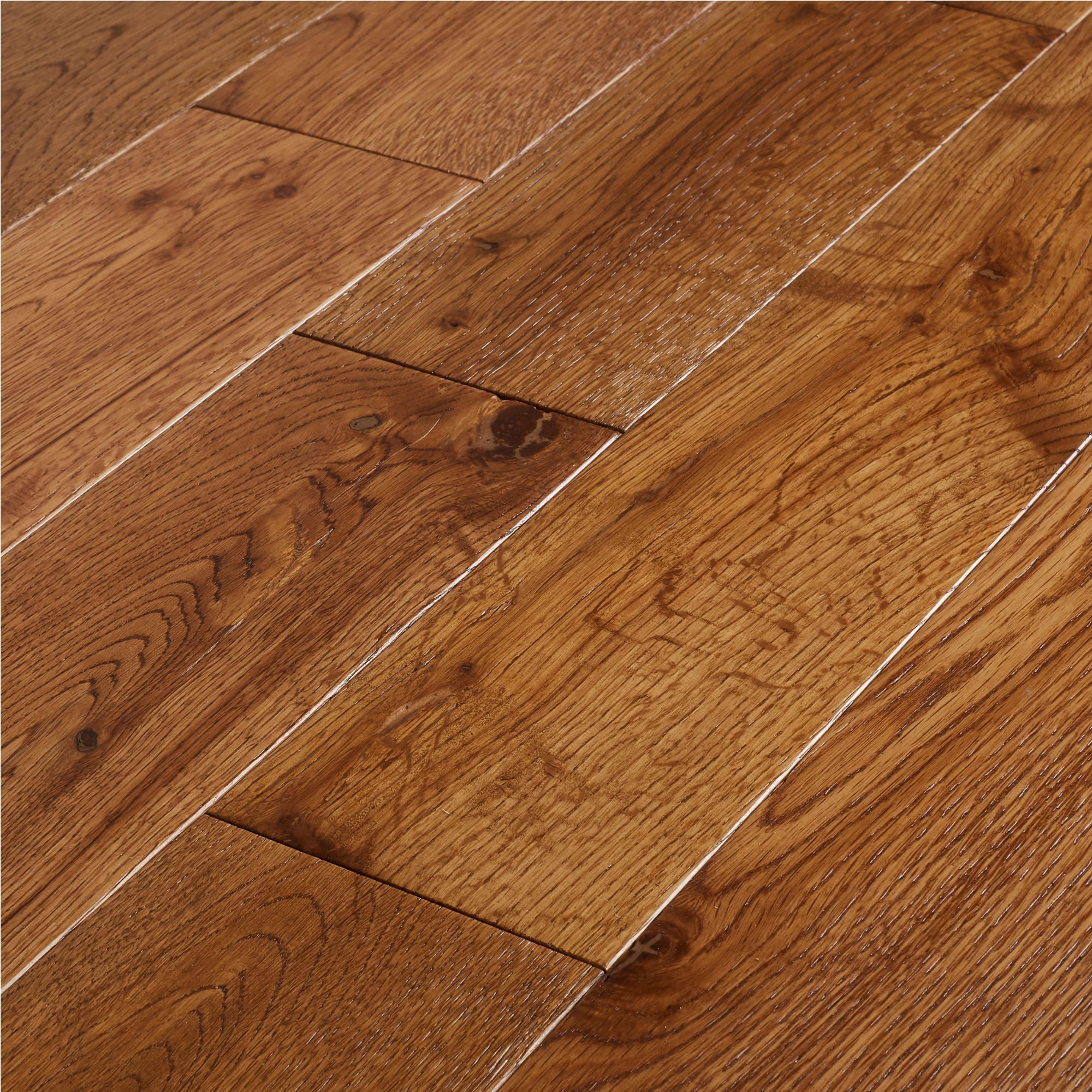 GoodHome Skara Natural Oak Solid wood flooring, 1.48m² Pack