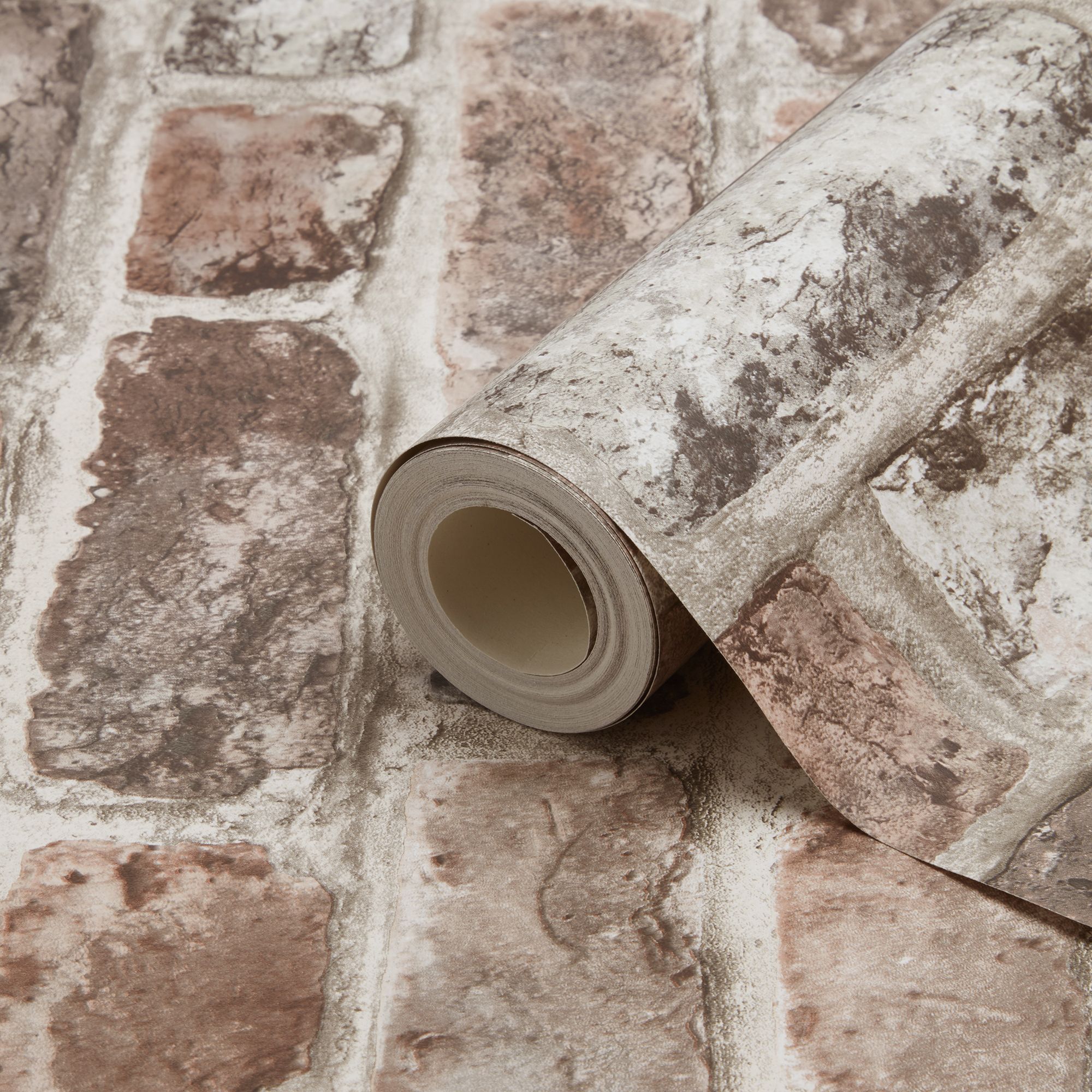 Tanlay Red Brick Wallpaper Departments DIY at B&Q