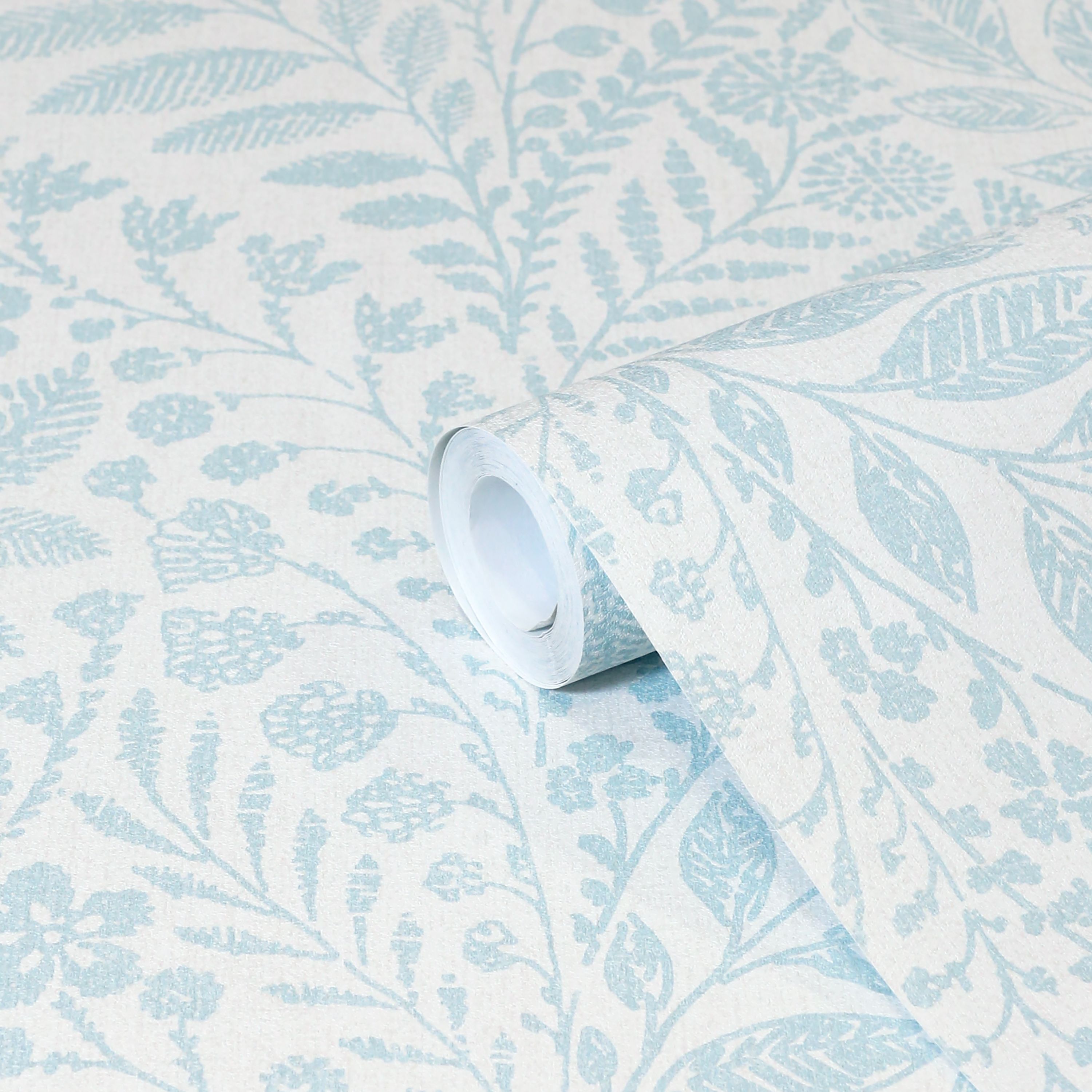 GoodHome Dryade Blue Leaves Wallpaper Departments DIY at B&Q