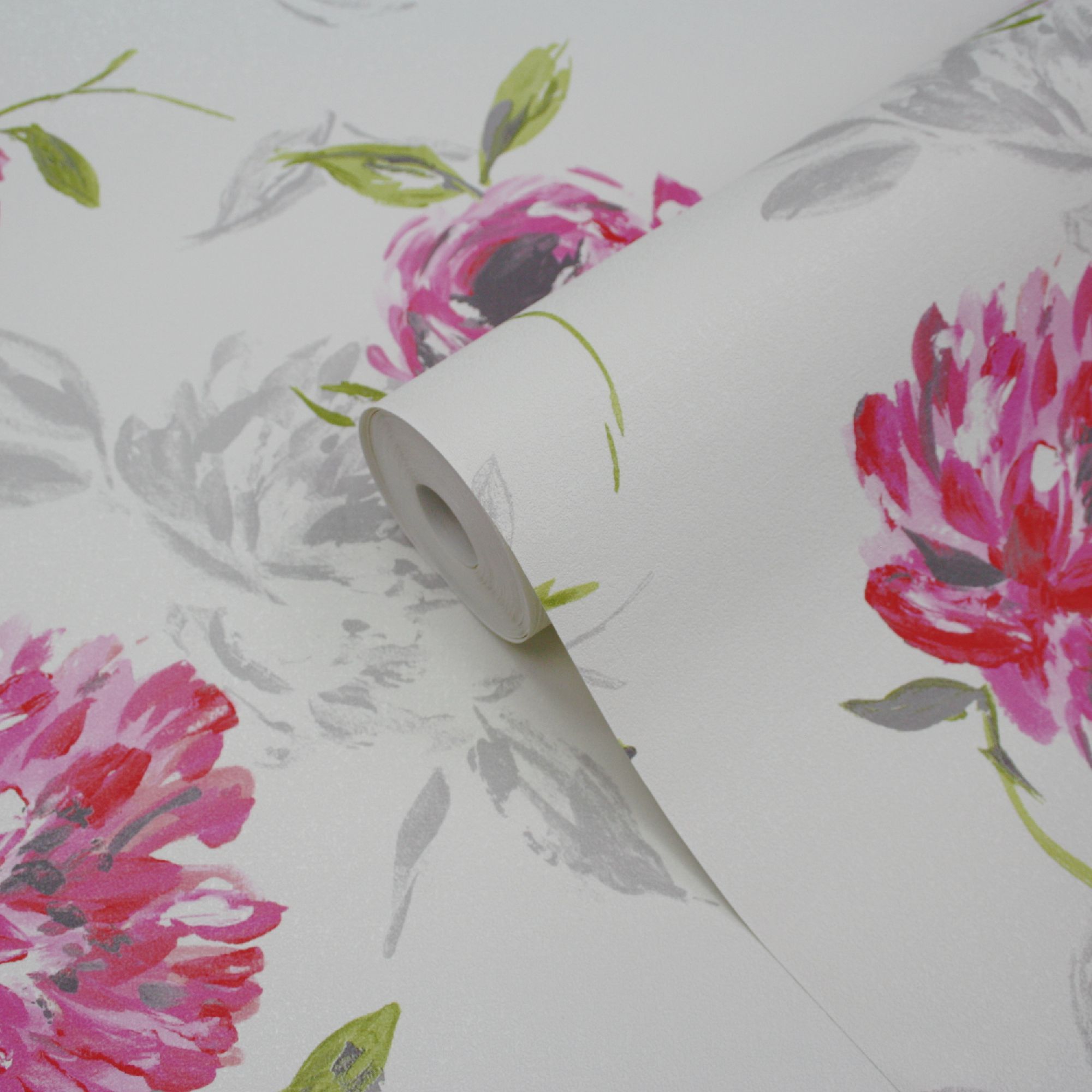 GoodHome Neoti Pink Floral Wallpaper | Departments | DIY ...