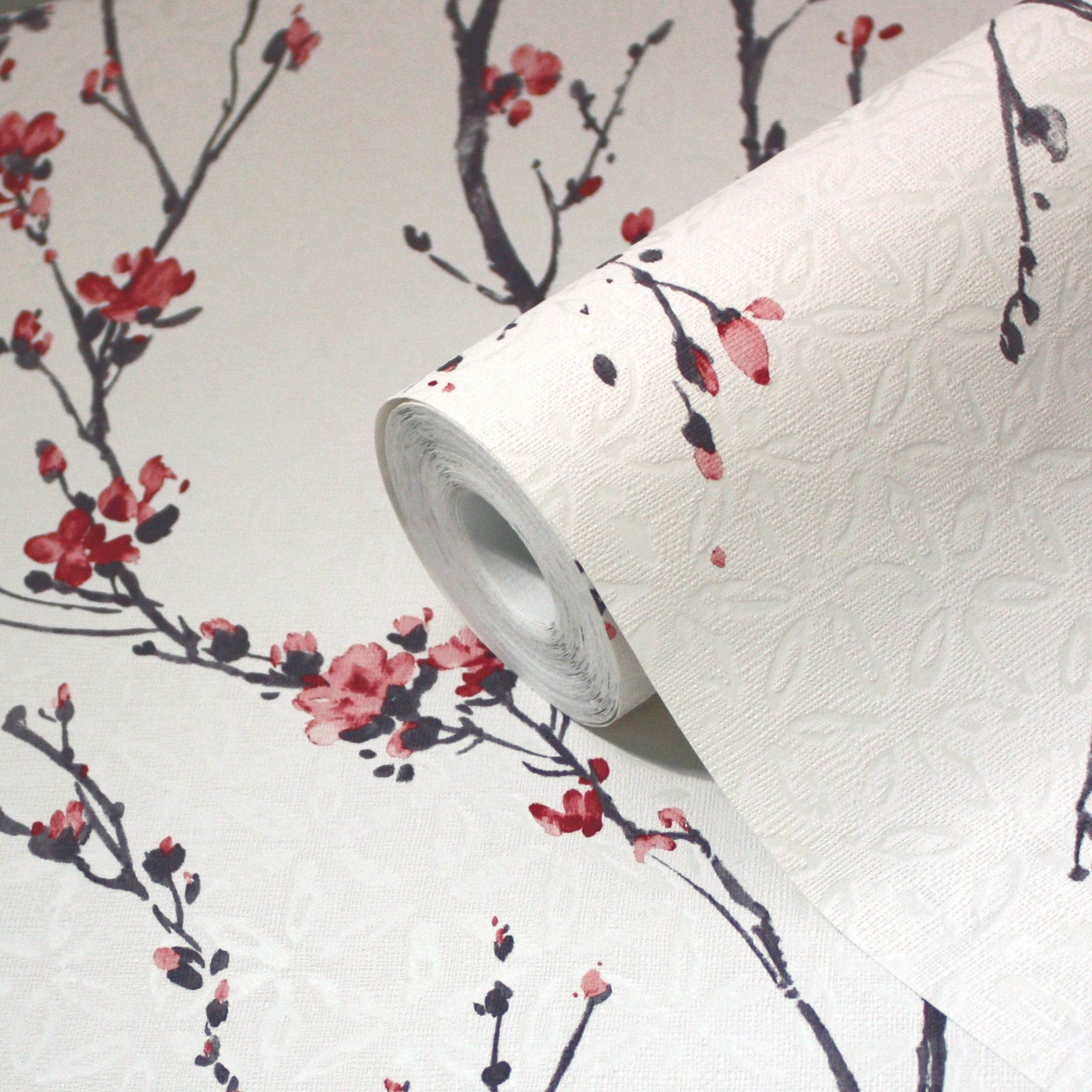 GoodHome Teff Pink Floral Wallpaper | Departments | DIY at B&Q