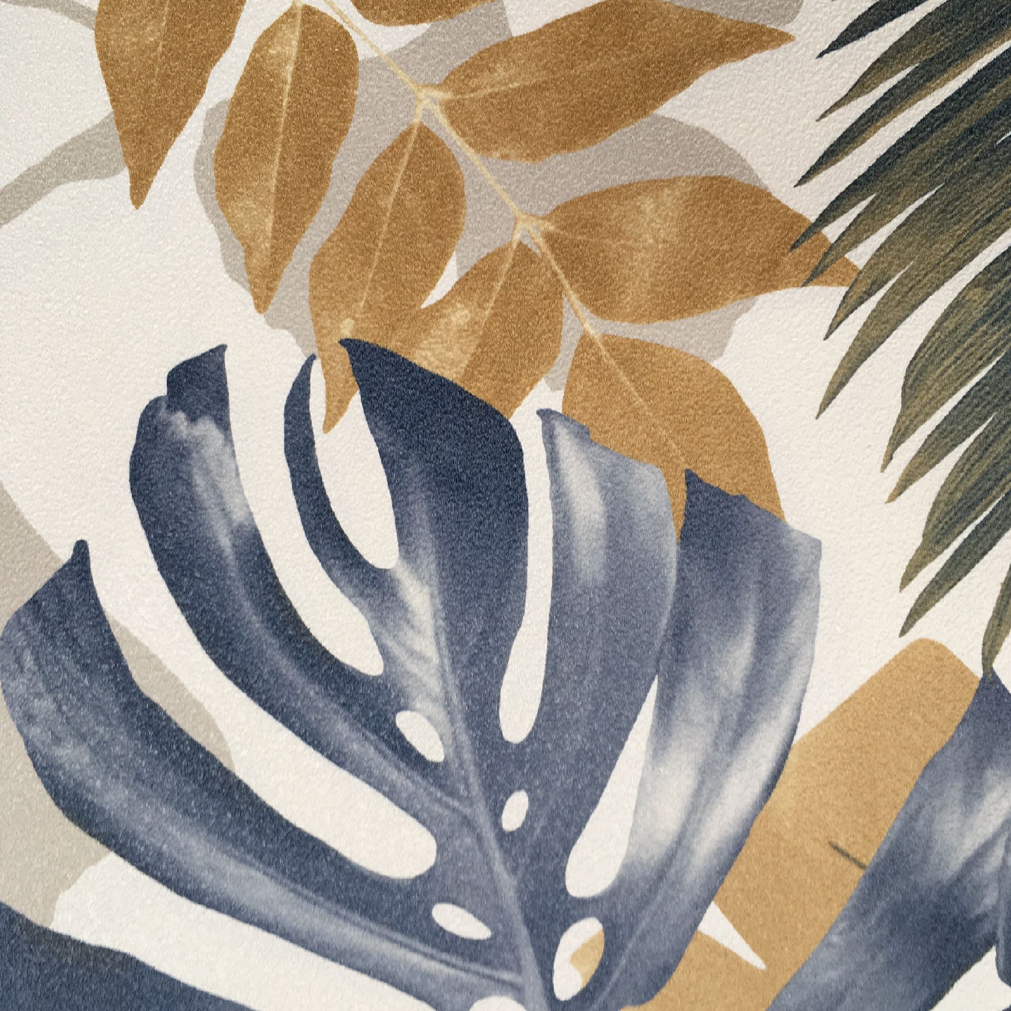GoodHome Ferula Blue Tropical leaves Wallpaper | Departments | DIY at B&Q