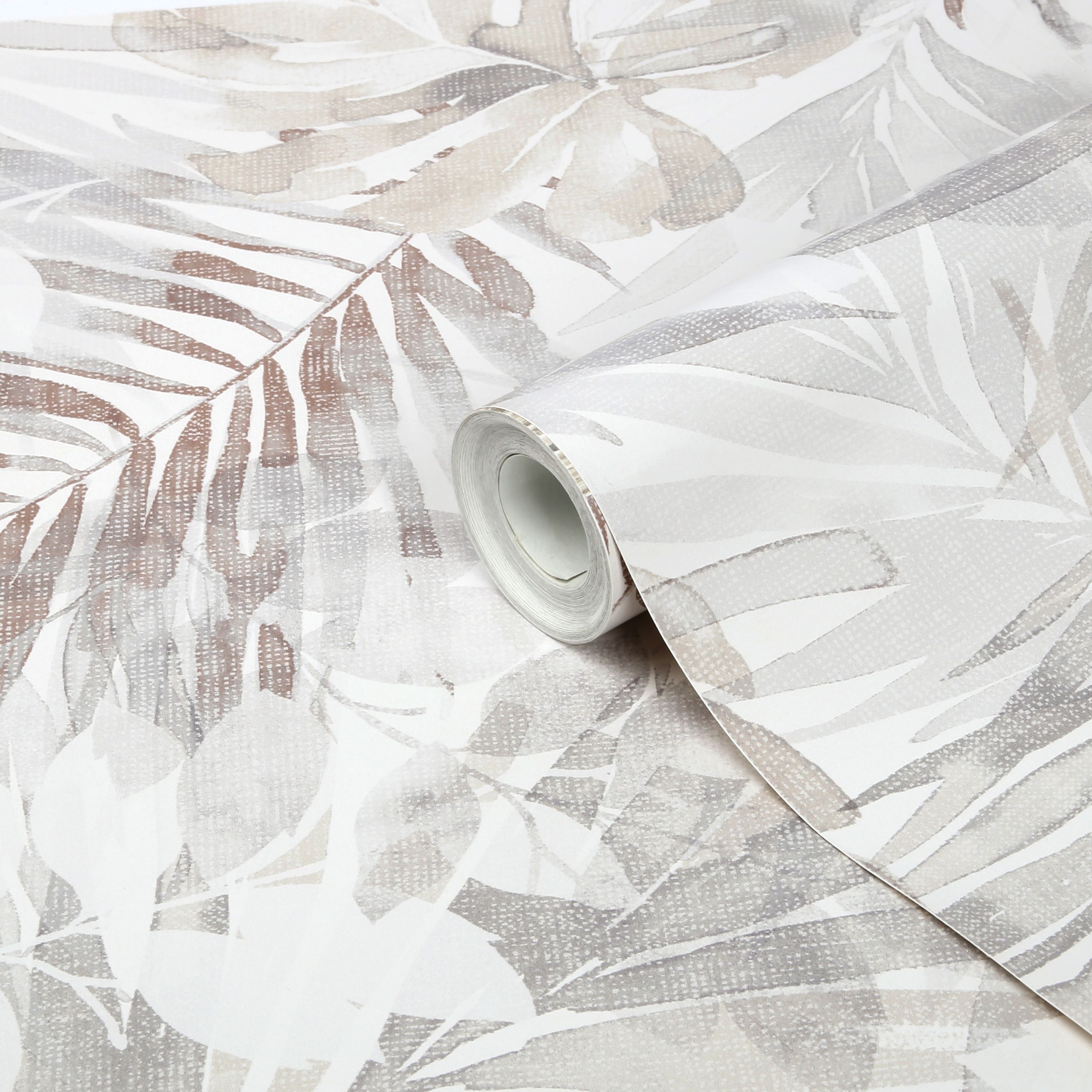 GoodHome Jarava Beige Leaves Textured Wallpaper Departments DIY at B&Q