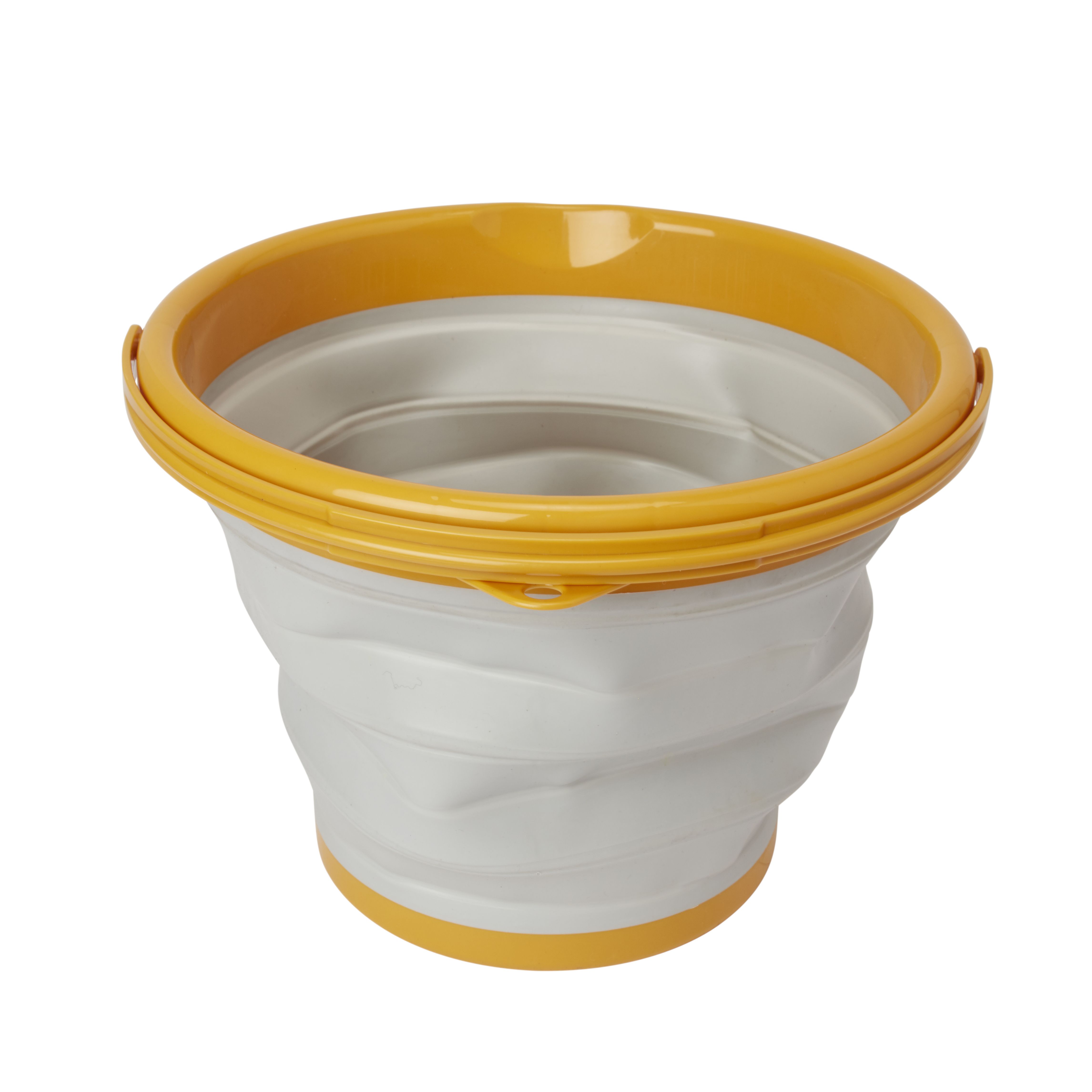 Grey & yellow Collapsible mop bucket Departments DIY at B&Q