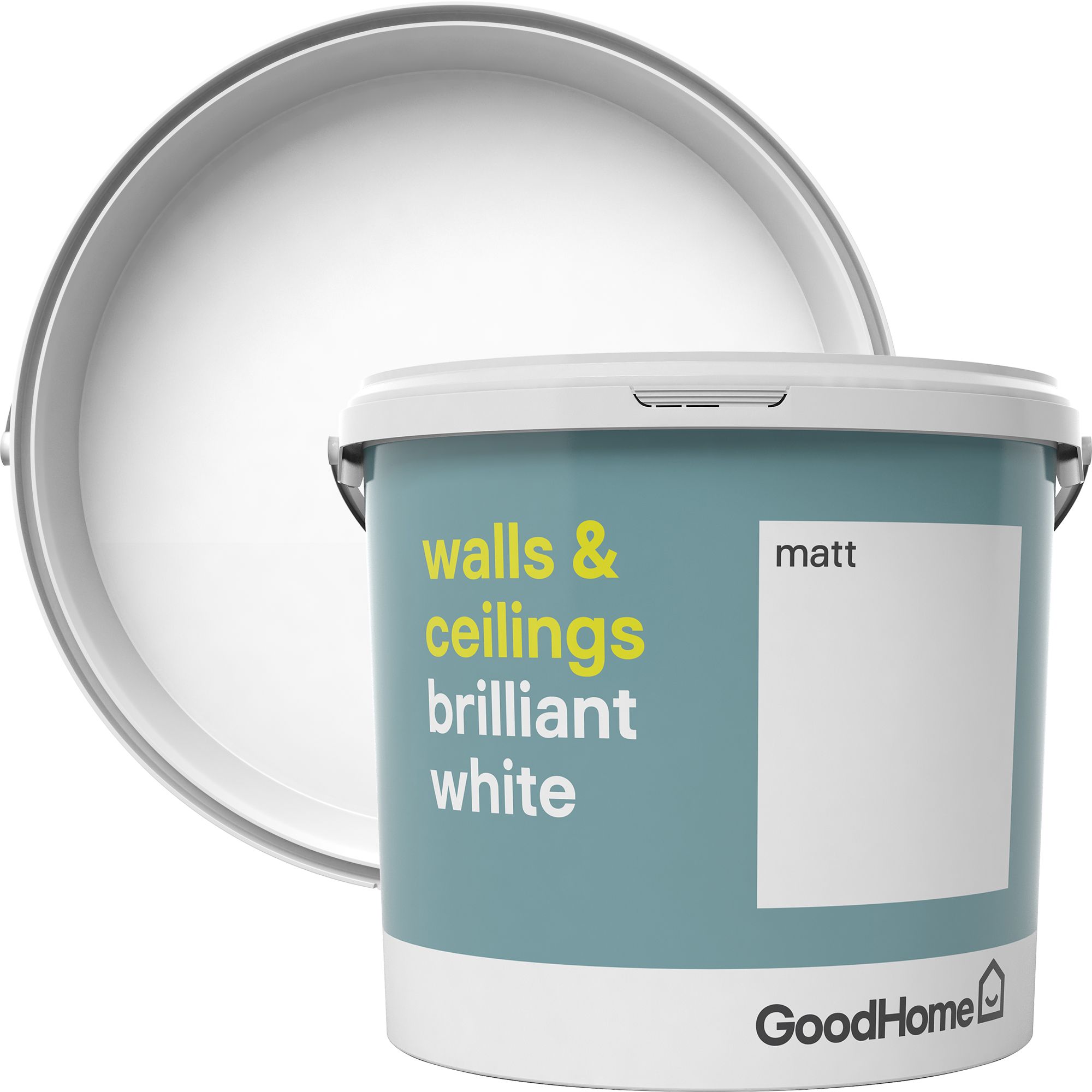 GoodHome Brilliant white Vinyl matt Emulsion paint, 5L Departments
