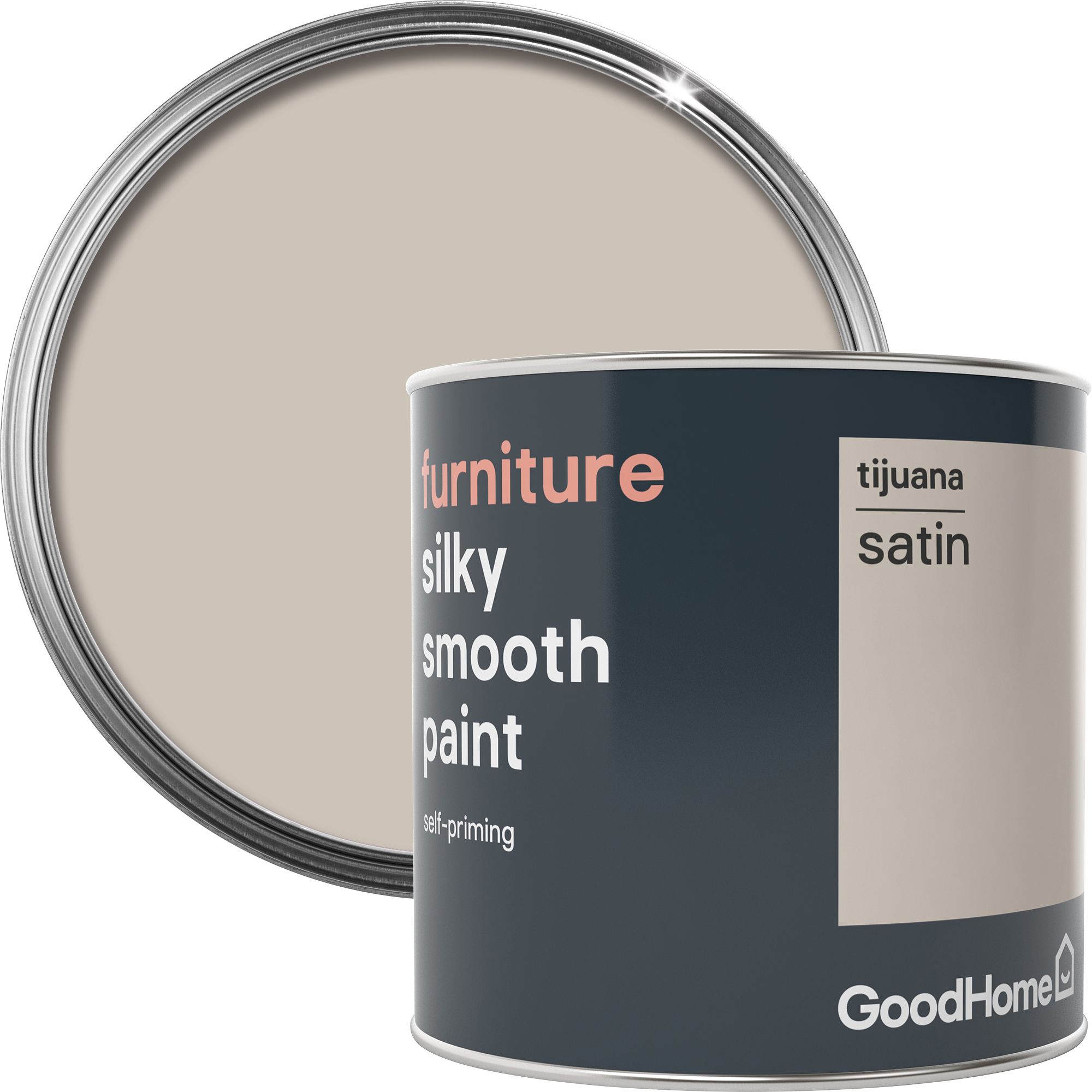 GoodHome Tijuana Satin Furniture paint 500ml Departments DIY at B&Q