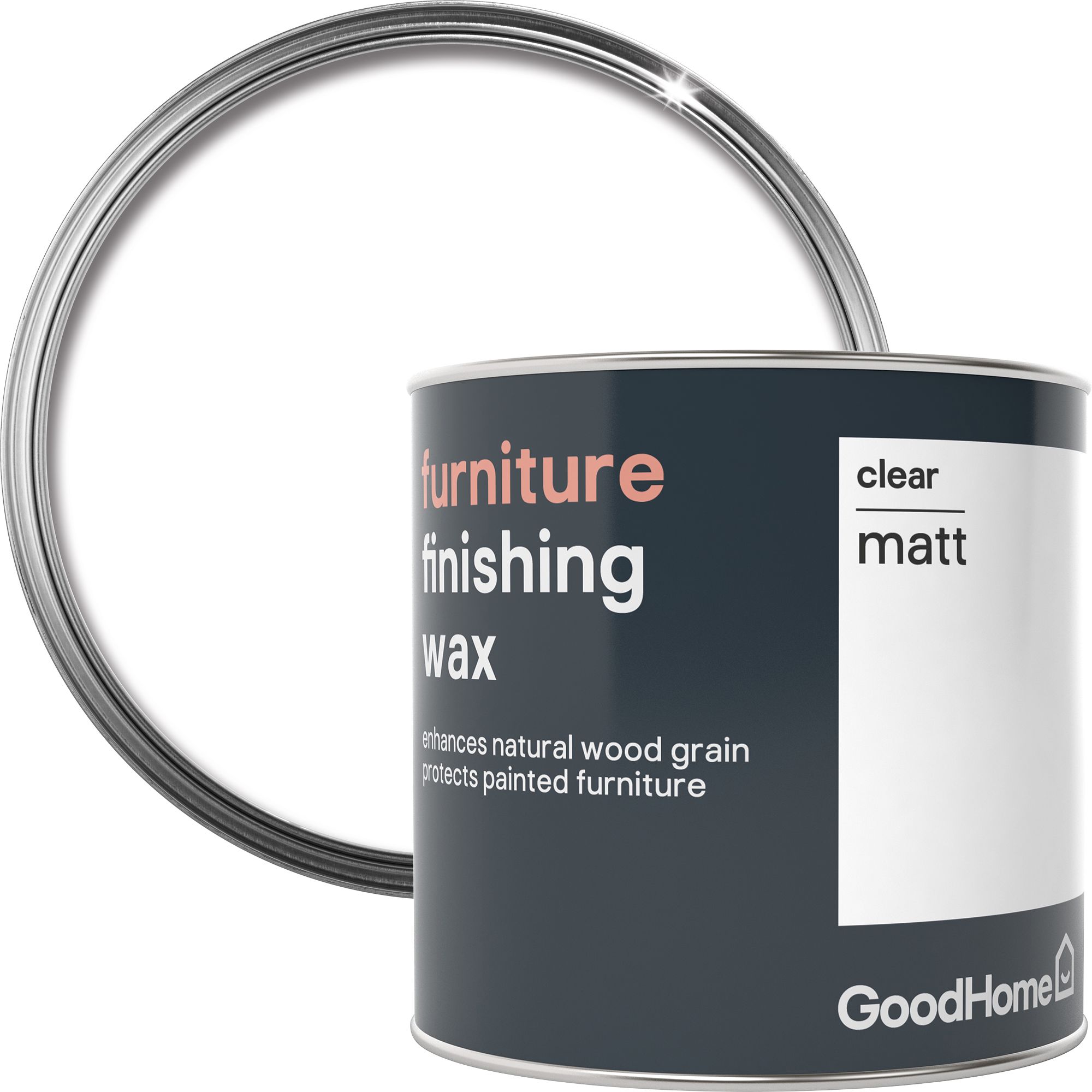GoodHome Clear Matt Furniture Finishing wax, 0.5L Departments DIY
