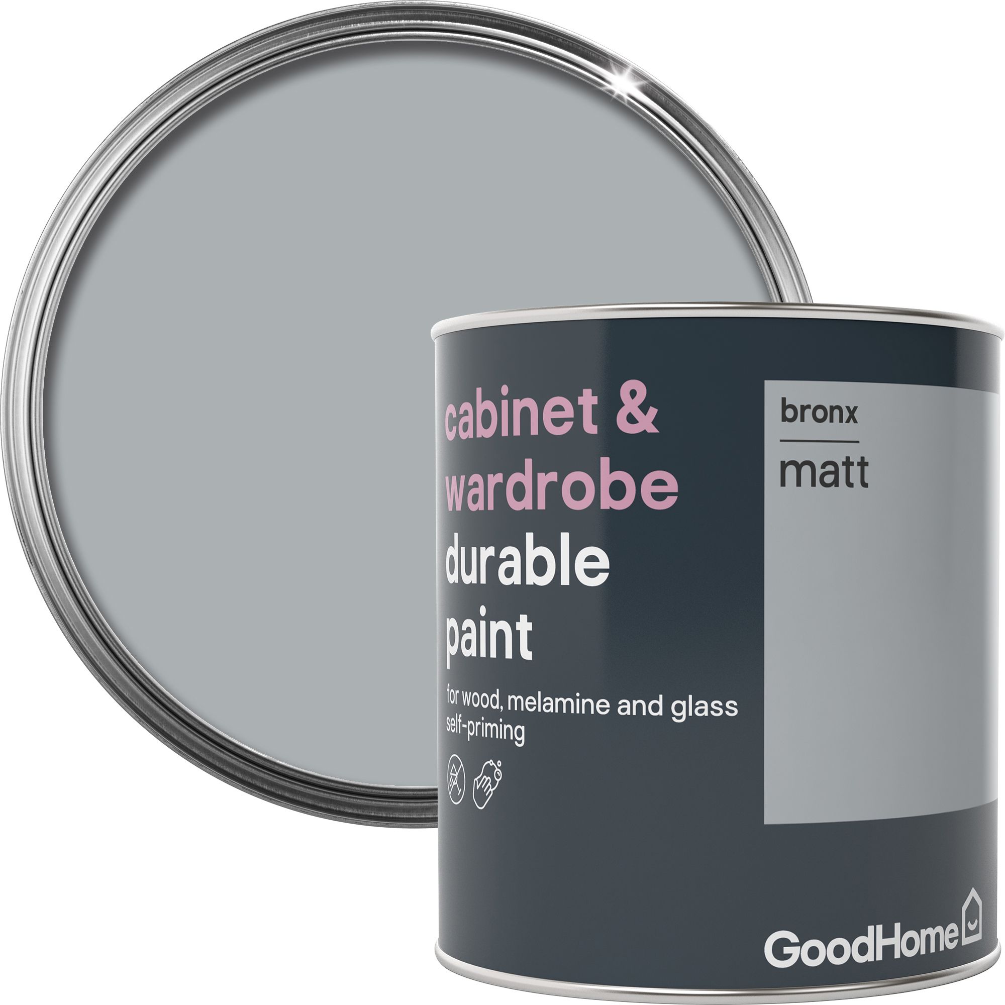 Goodhome Durable Bronx Matt Cabinet Wardrobe Paint 750ml