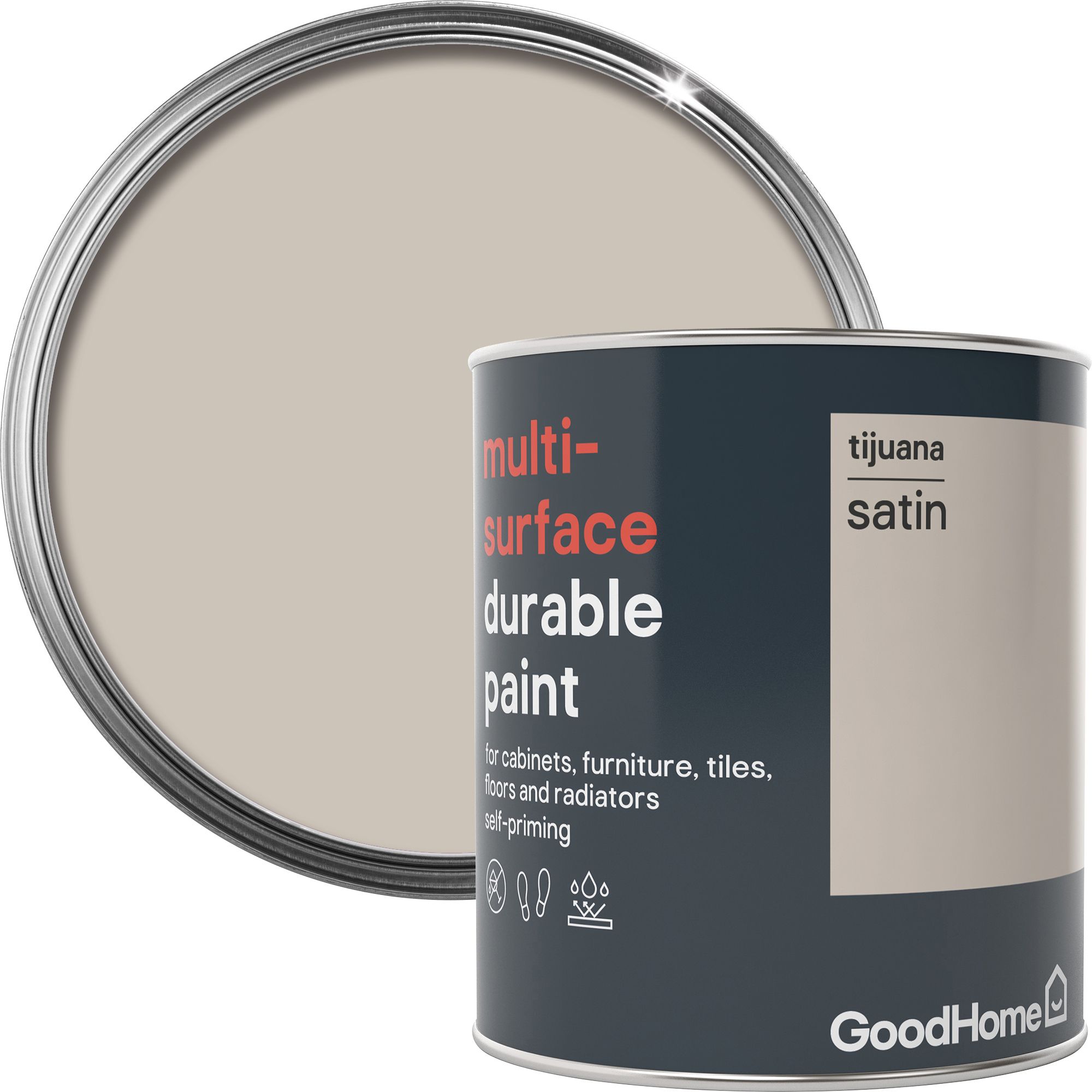 GoodHome Durable Tijuana Satin Multisurface paint 750ml Departments