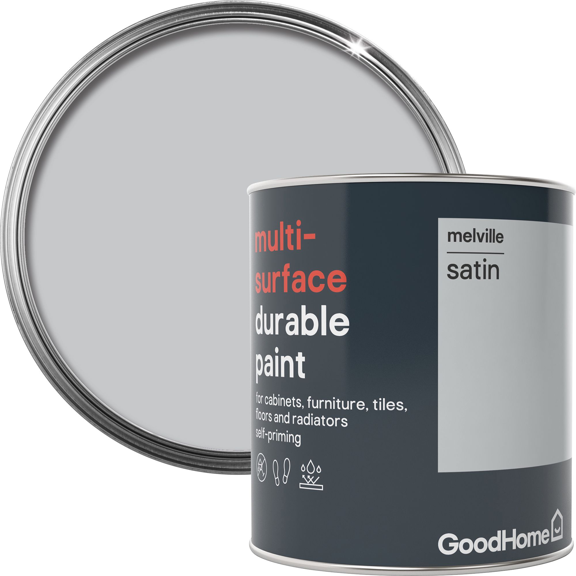 GoodHome Durable Melville Satin Multisurface paint 750ml Departments