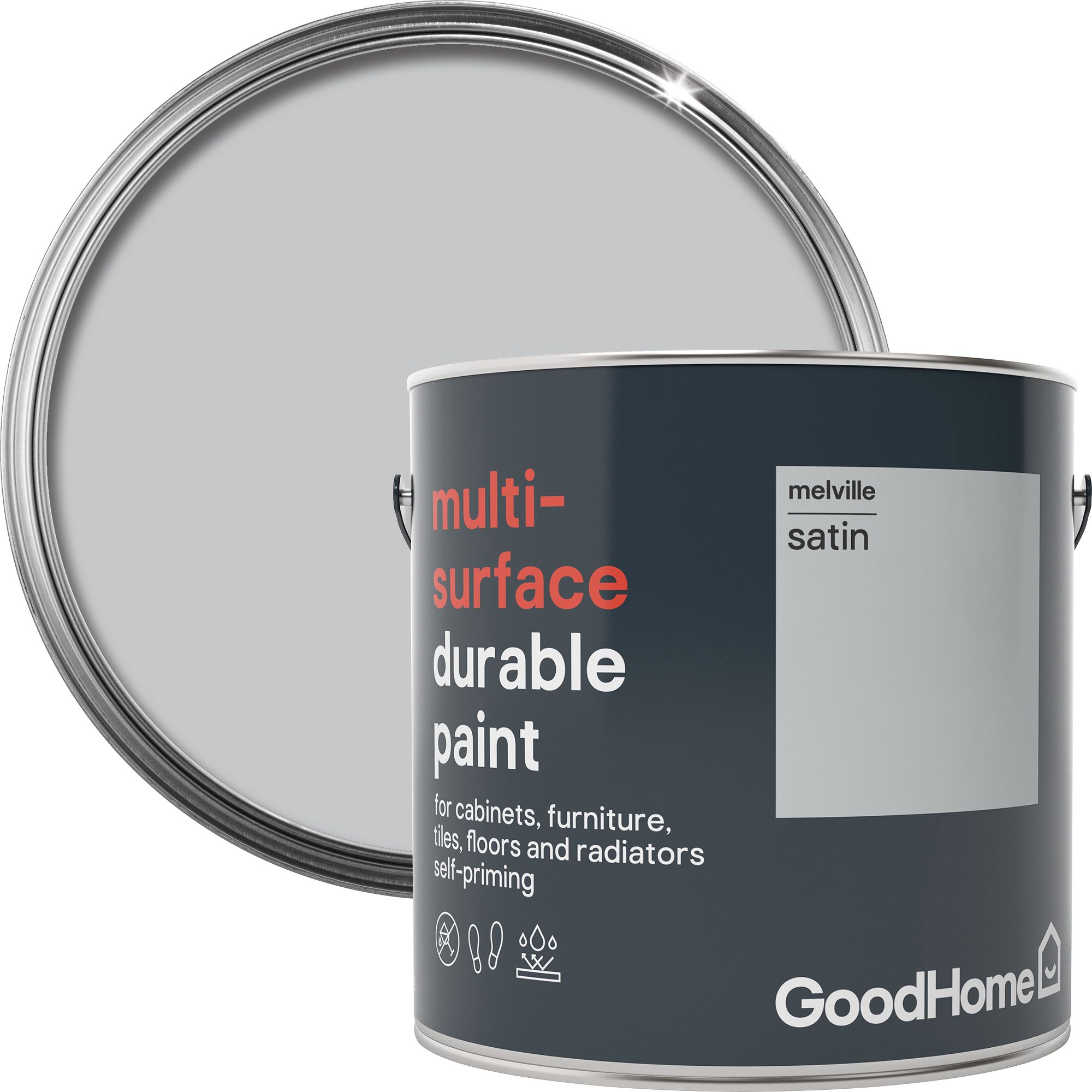 GoodHome Durable Melville Satin Multisurface paint 2L Departments