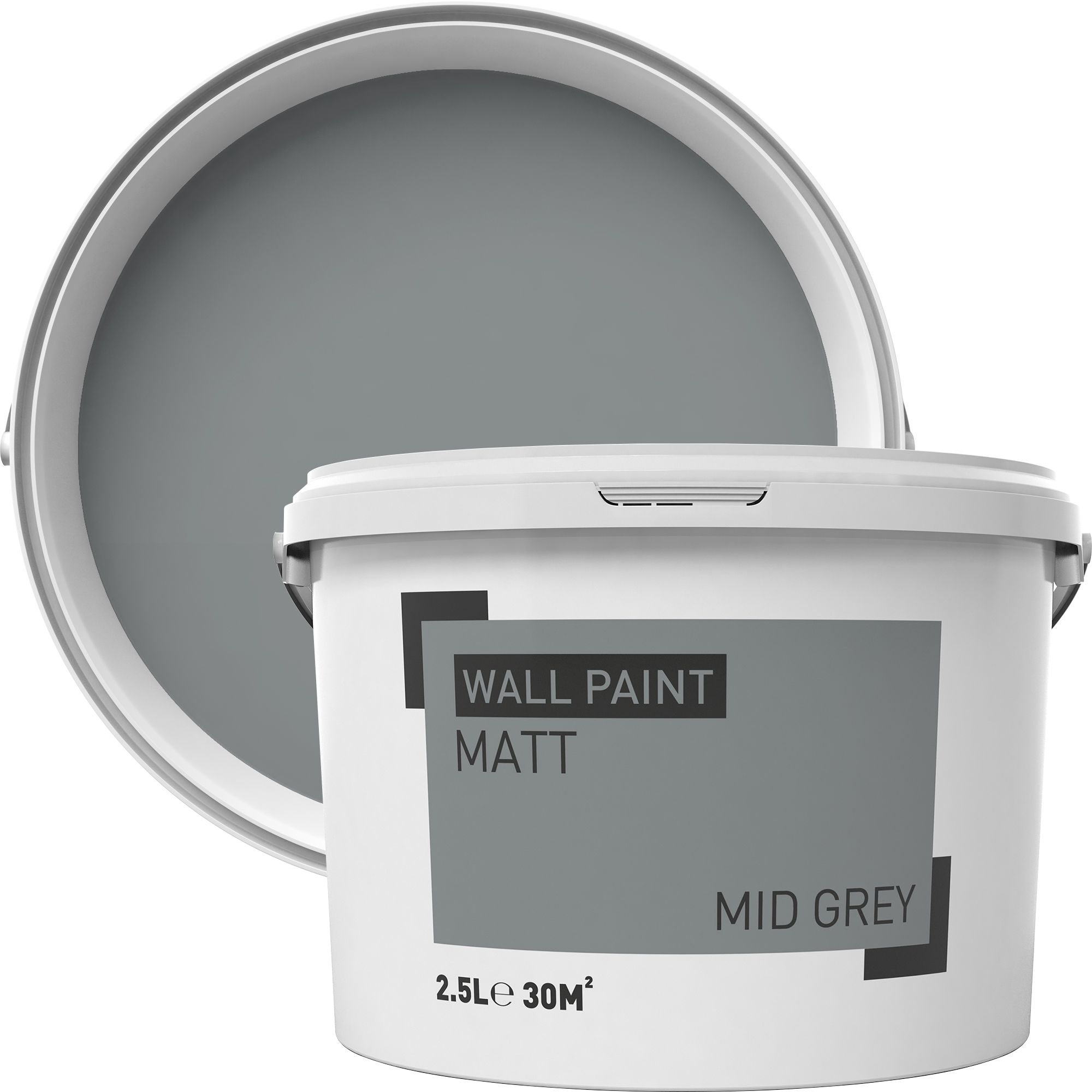 Mid grey Matt Emulsion paint 2.5L | Departments | DIY at B&Q