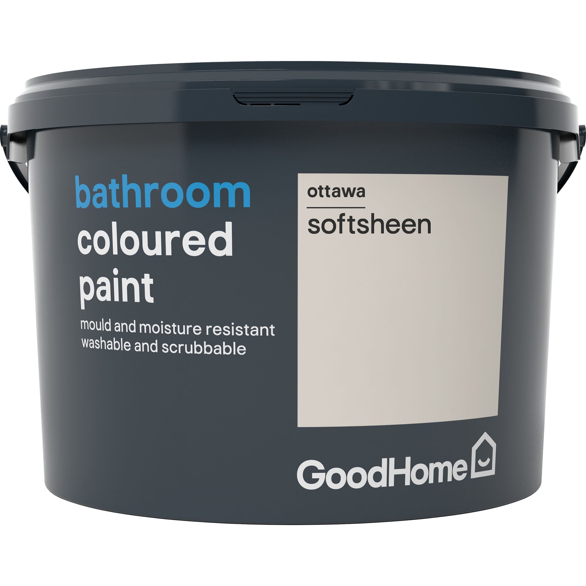 GoodHome Bathroom Ottawa Soft sheen Emulsion paint 2.5L Departments DIY at B&Q