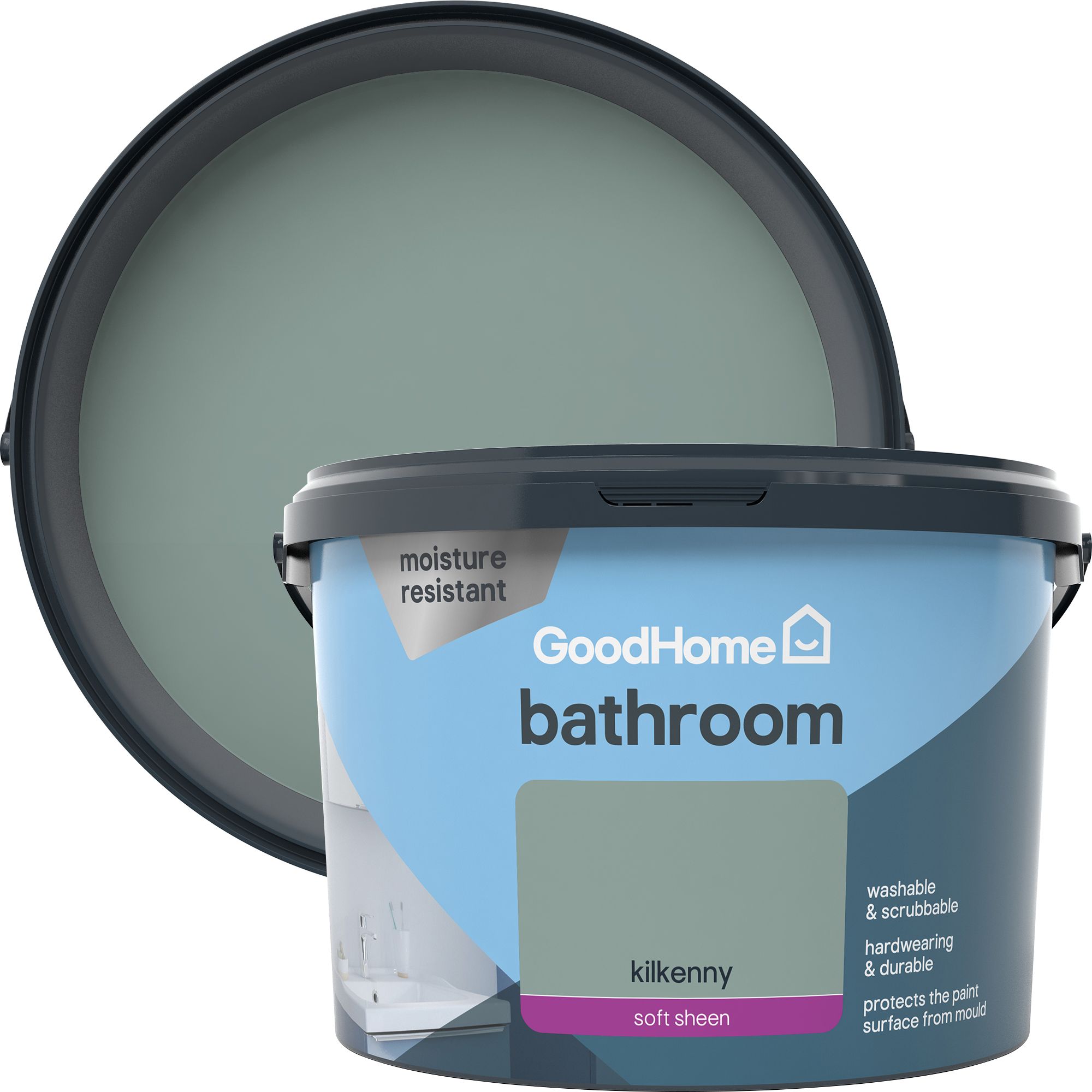 GoodHome Bathroom Kilkenny Soft sheen Emulsion paint 2.5L Departments