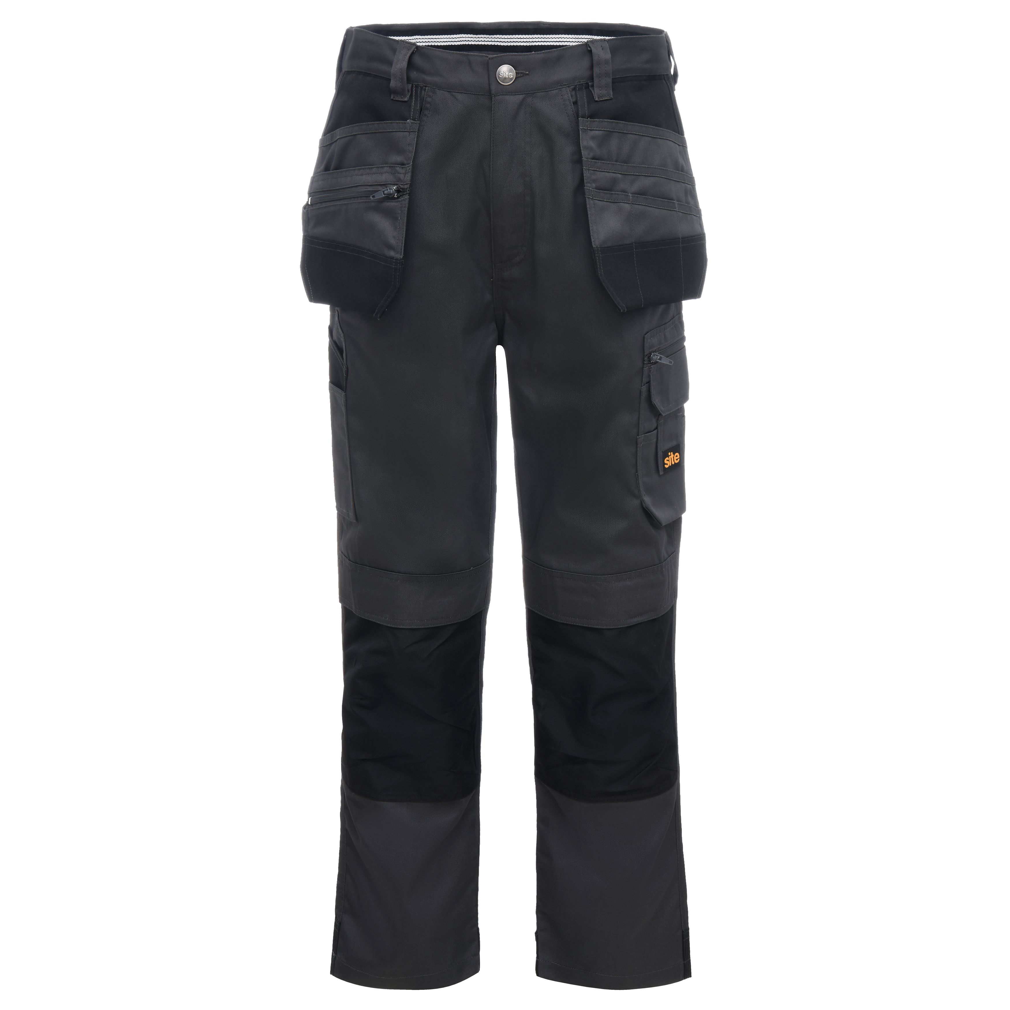 Site Jackal Black & grey Men's Trousers, W36