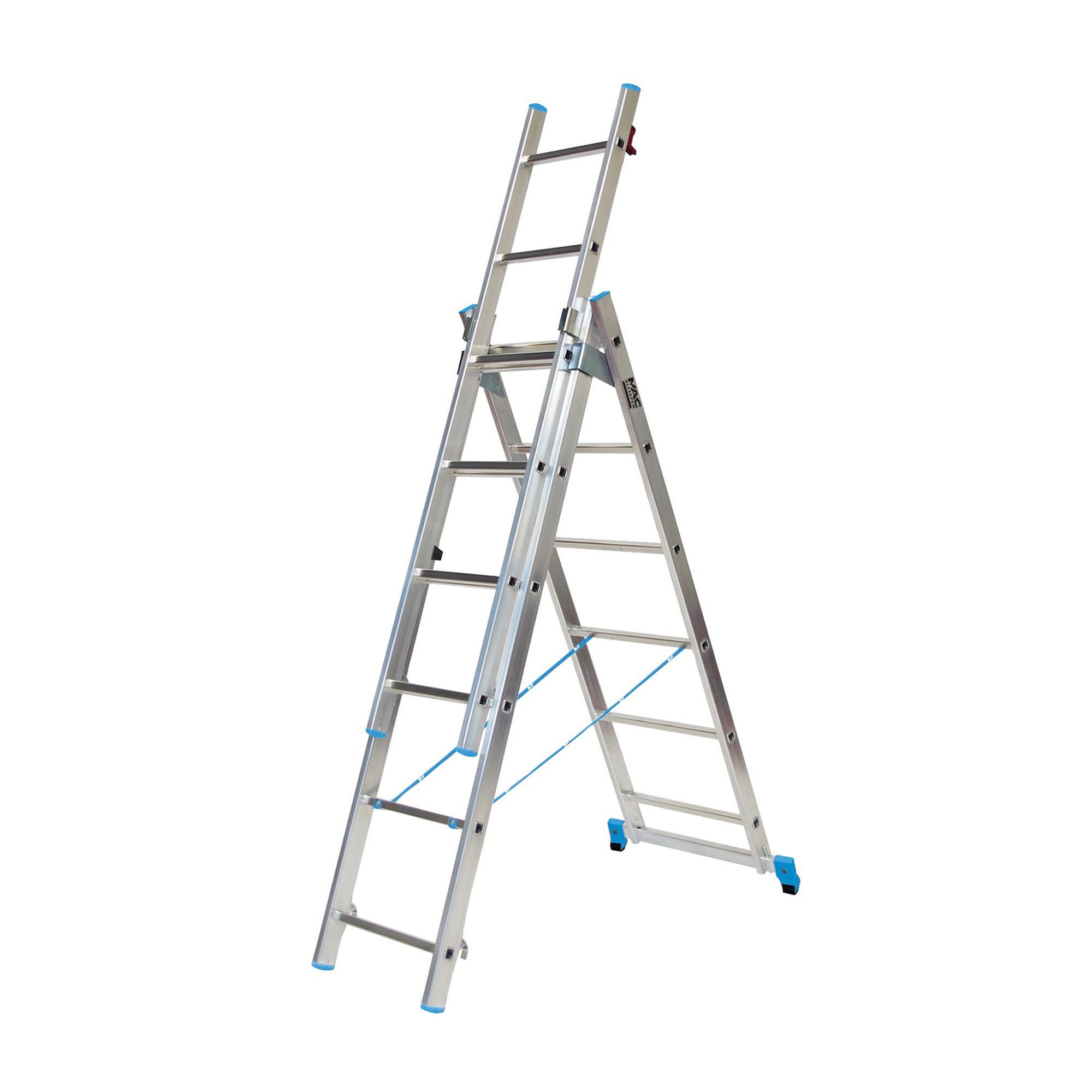 Mac Allister Extendable 18 tread Combination ladder Departments DIY